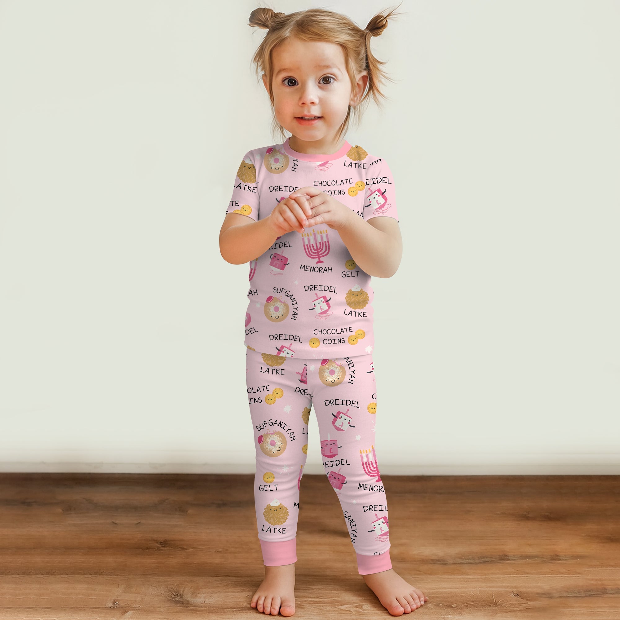 Family Hanukkah Matching Two Piece Short Sleeve & Pants Pajama Set - StazzyBaby