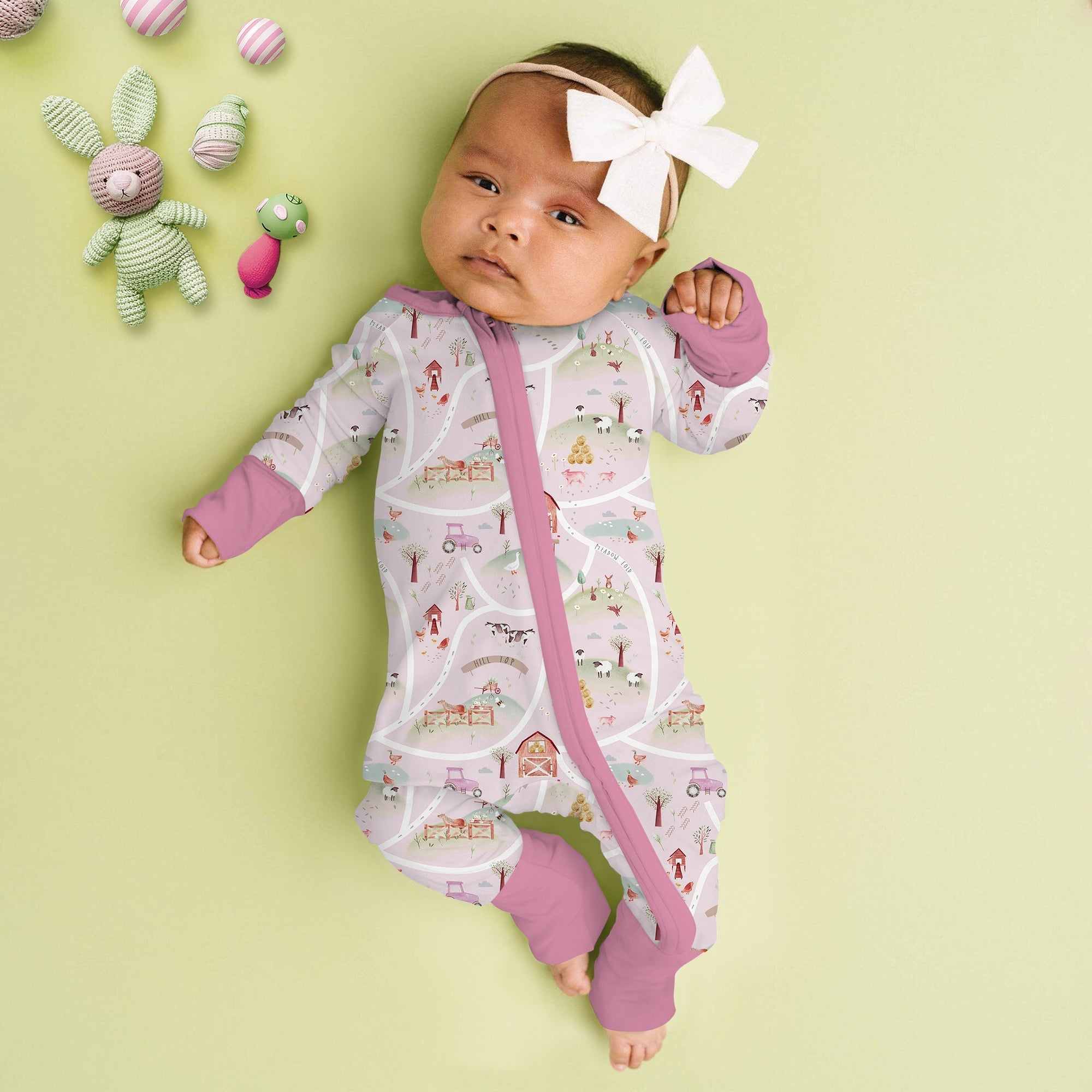 Farm Meadow Convertible Zippered Romper - StazzyBaby