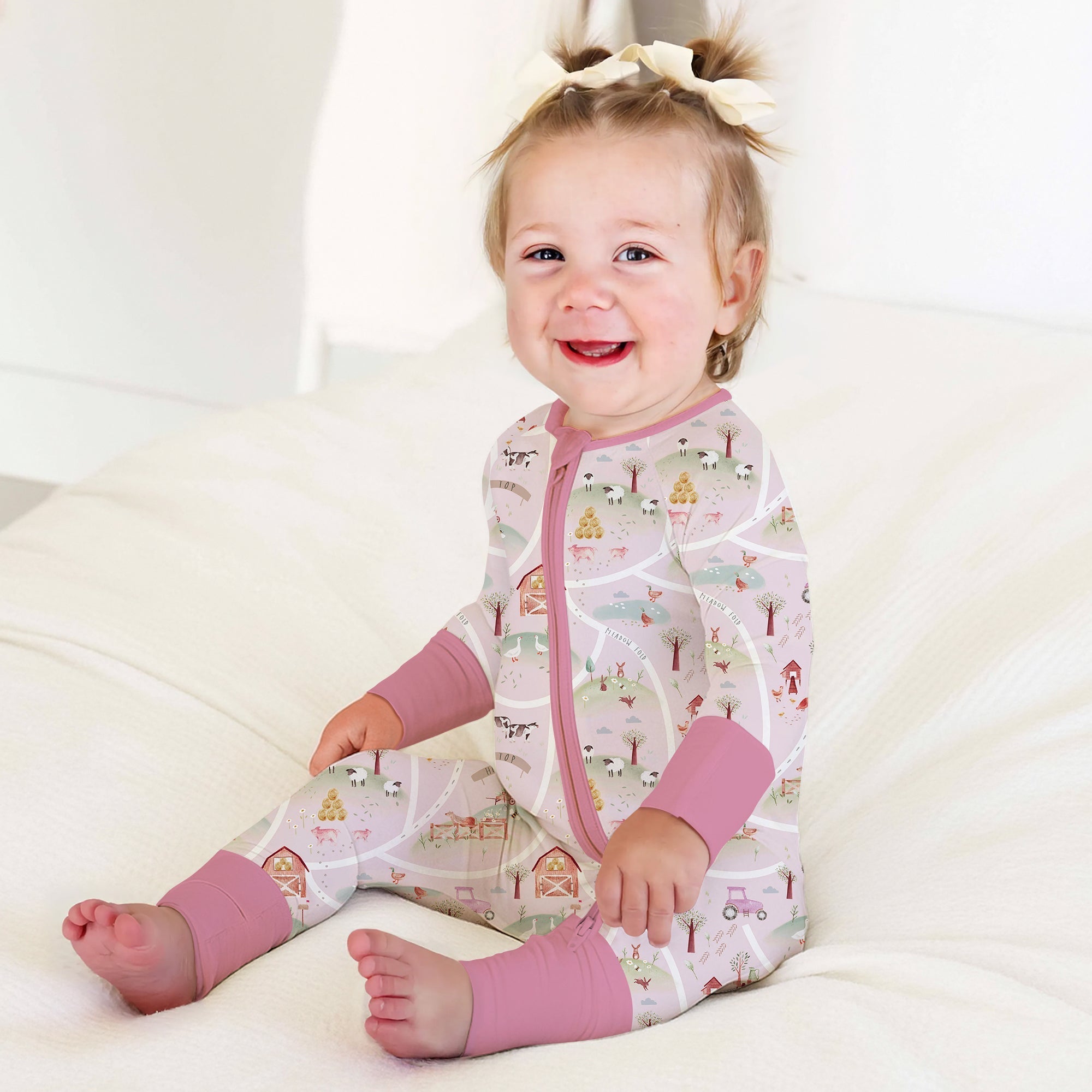 Farm Meadow Convertible Zippered Romper - StazzyBaby