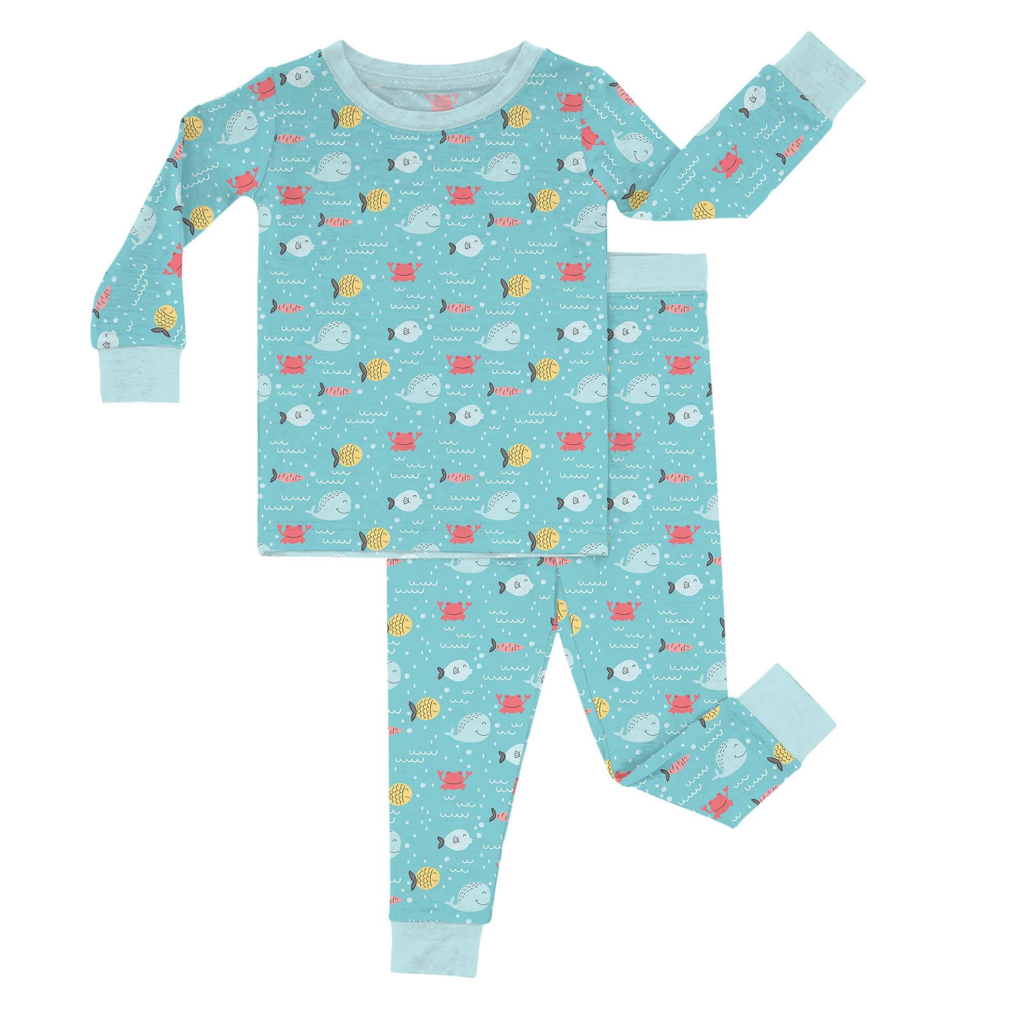 Fishes And Crabs Two Piece Pajama Set