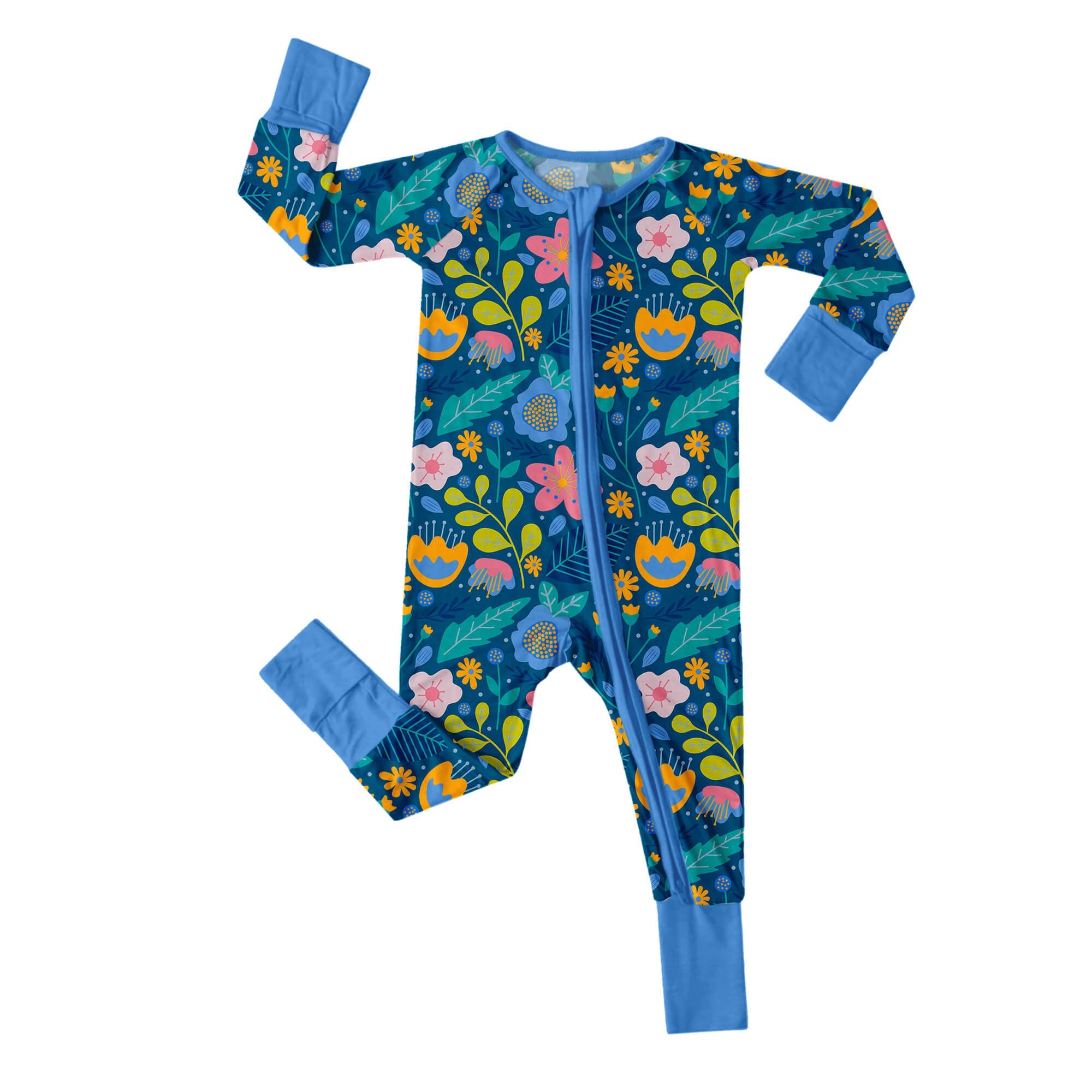 Folk Floral Convertible Zippered Romper