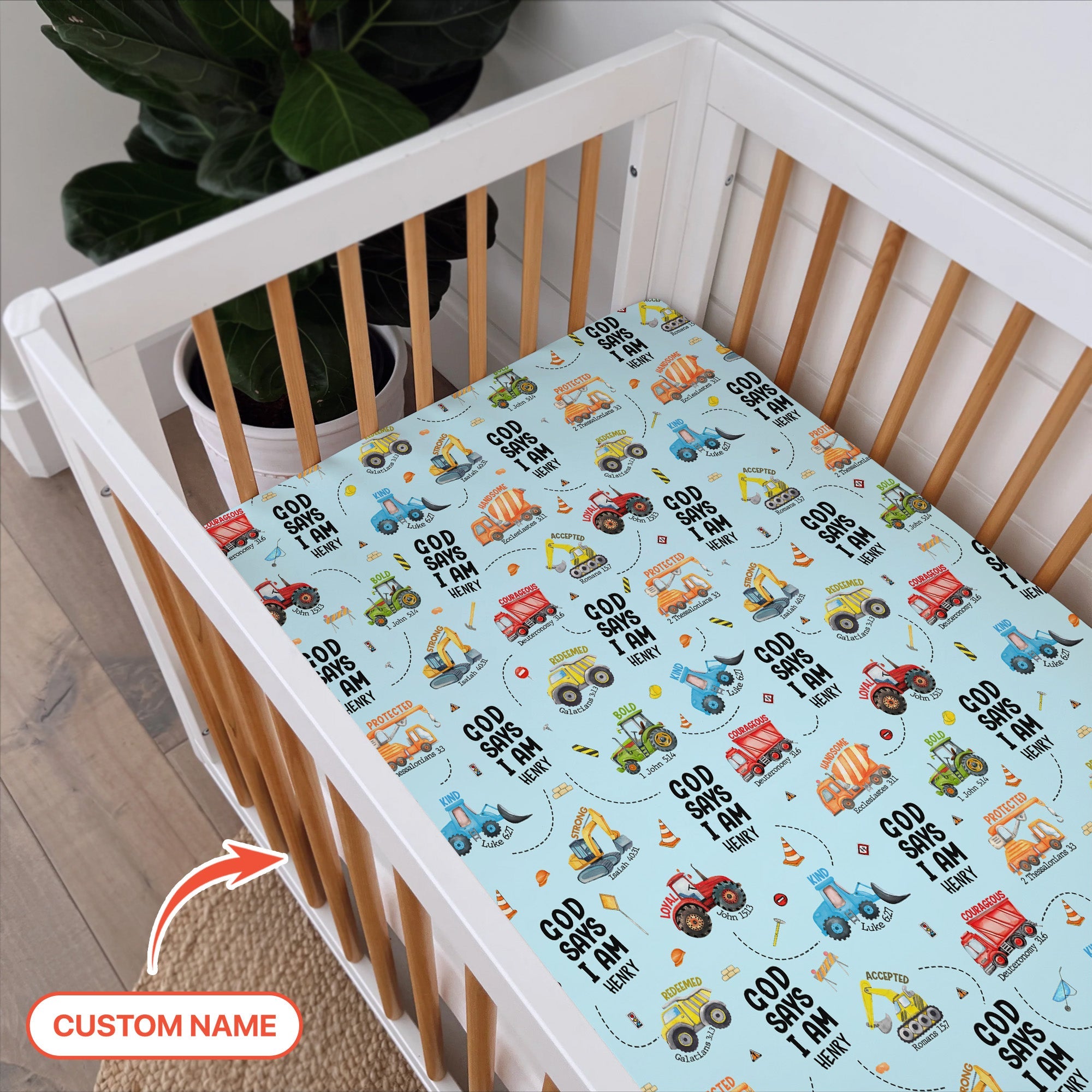God Says I Am Boy Fitted Crib Sheet - StazzyBaby