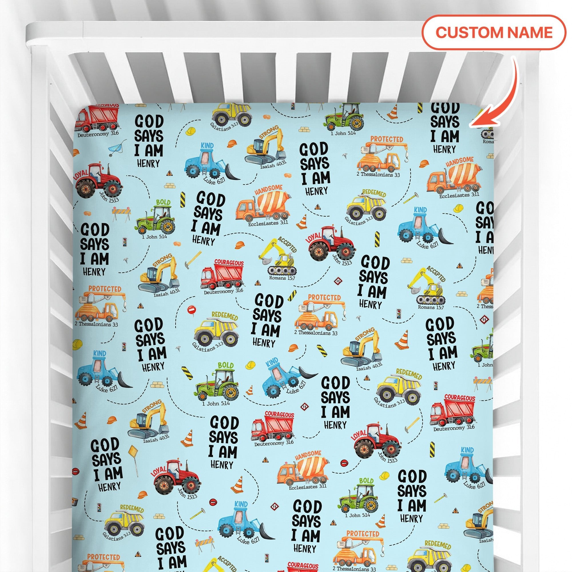 God Says I Am Boy Fitted Crib Sheet - StazzyBaby