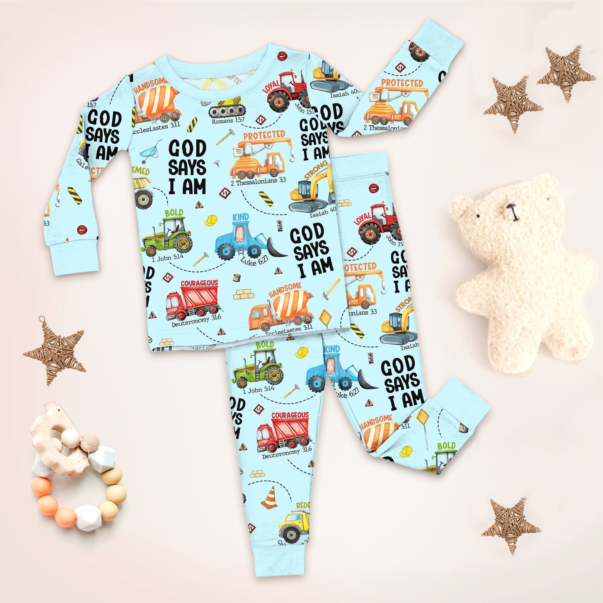 God Says I Am Boy Two Piece Long Sleeve Pajama Set - StazzyBaby