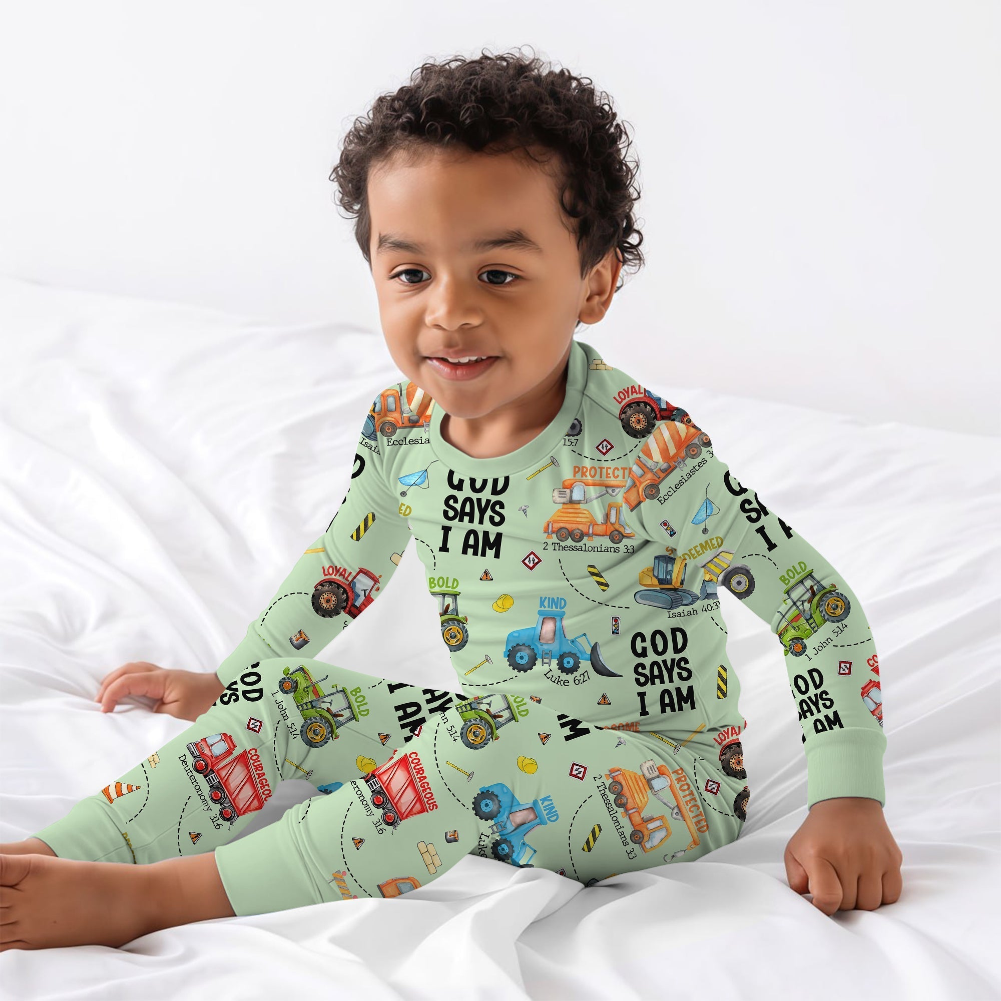 God Says I Am Boy Two Piece Long Sleeve Pajama Set - StazzyBaby