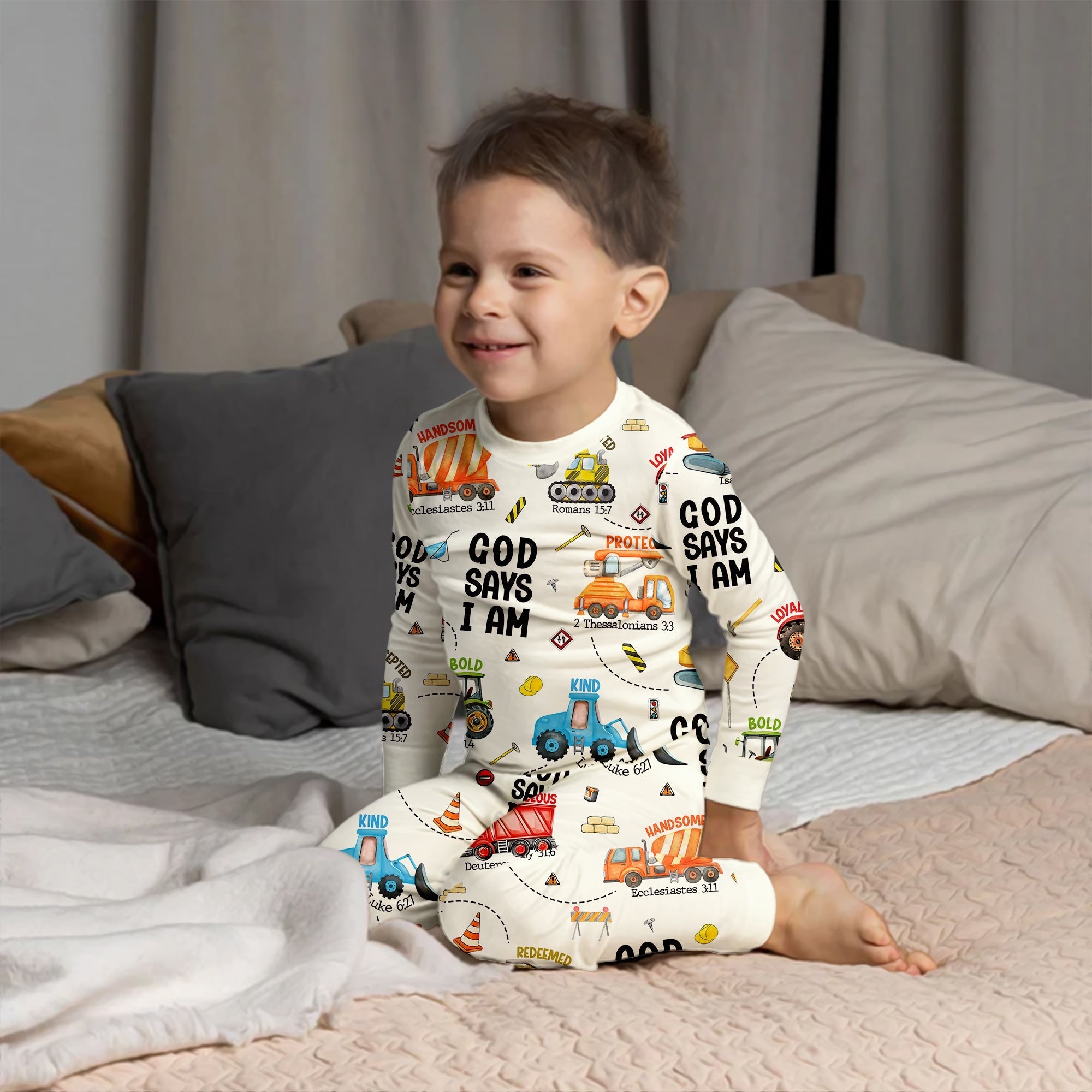 God Says I Am Boy Two Piece Long Sleeve Pajama Set - StazzyBaby