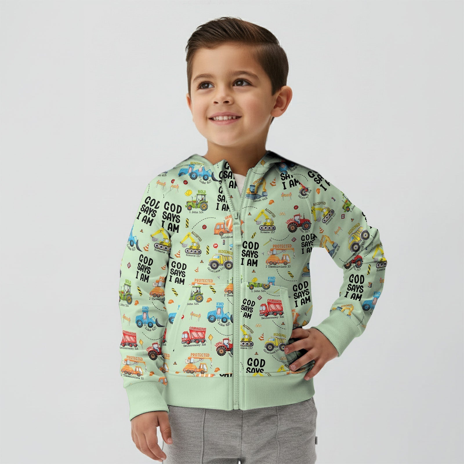 God Says I Am Boy Zip Hoodie - StazzyBaby