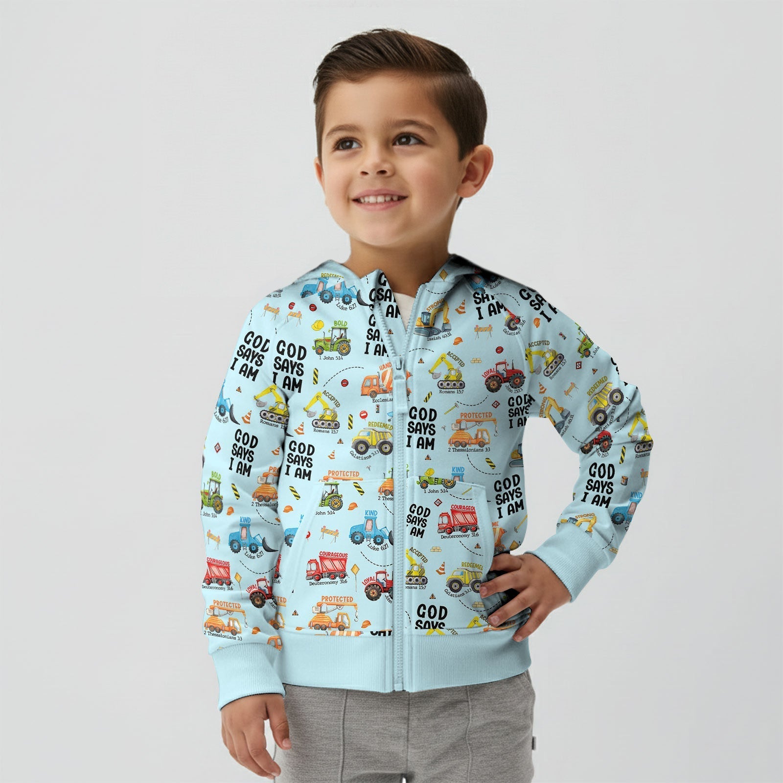 God Says I Am Boy Zip Hoodie - StazzyBaby