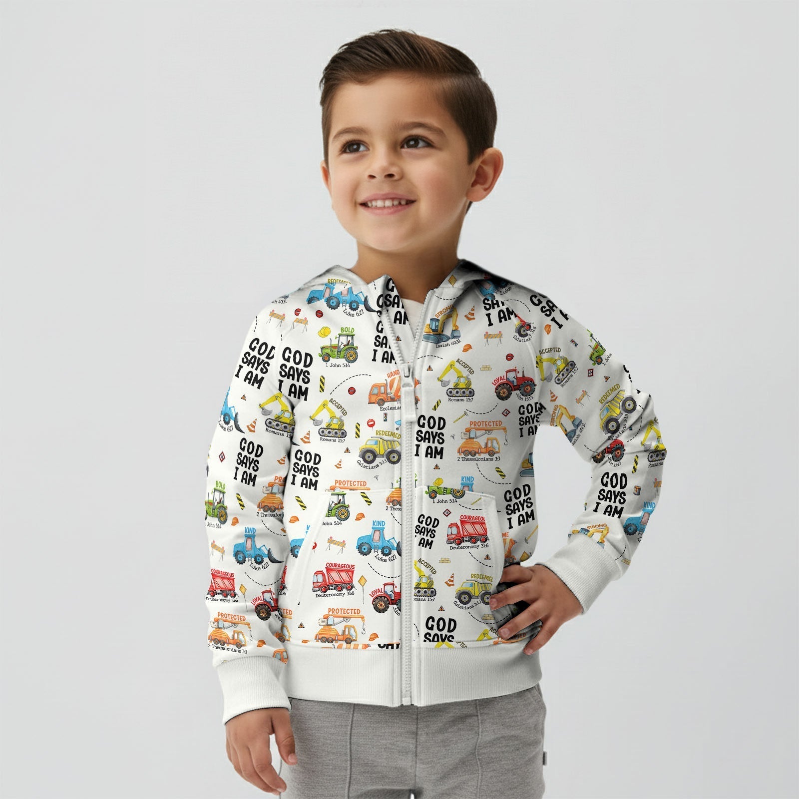 God Says I Am Boy Zip Hoodie - StazzyBaby