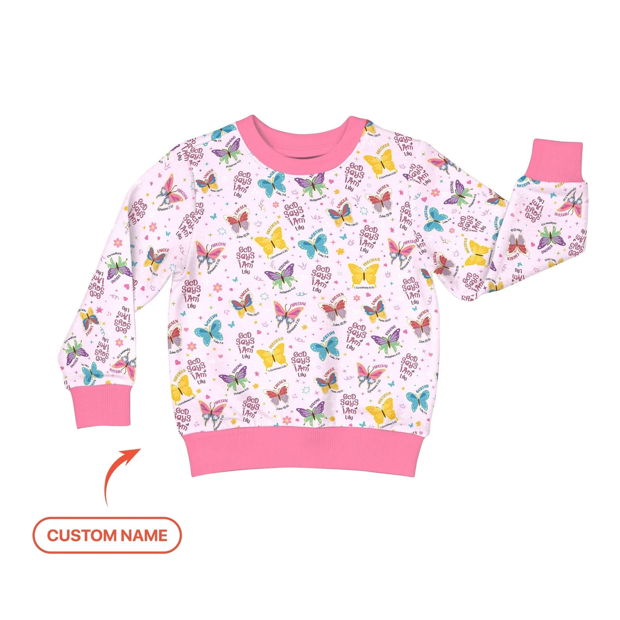 God Says I Am Girl Custom Name Crewneck Sweatshirt - StazzyBaby