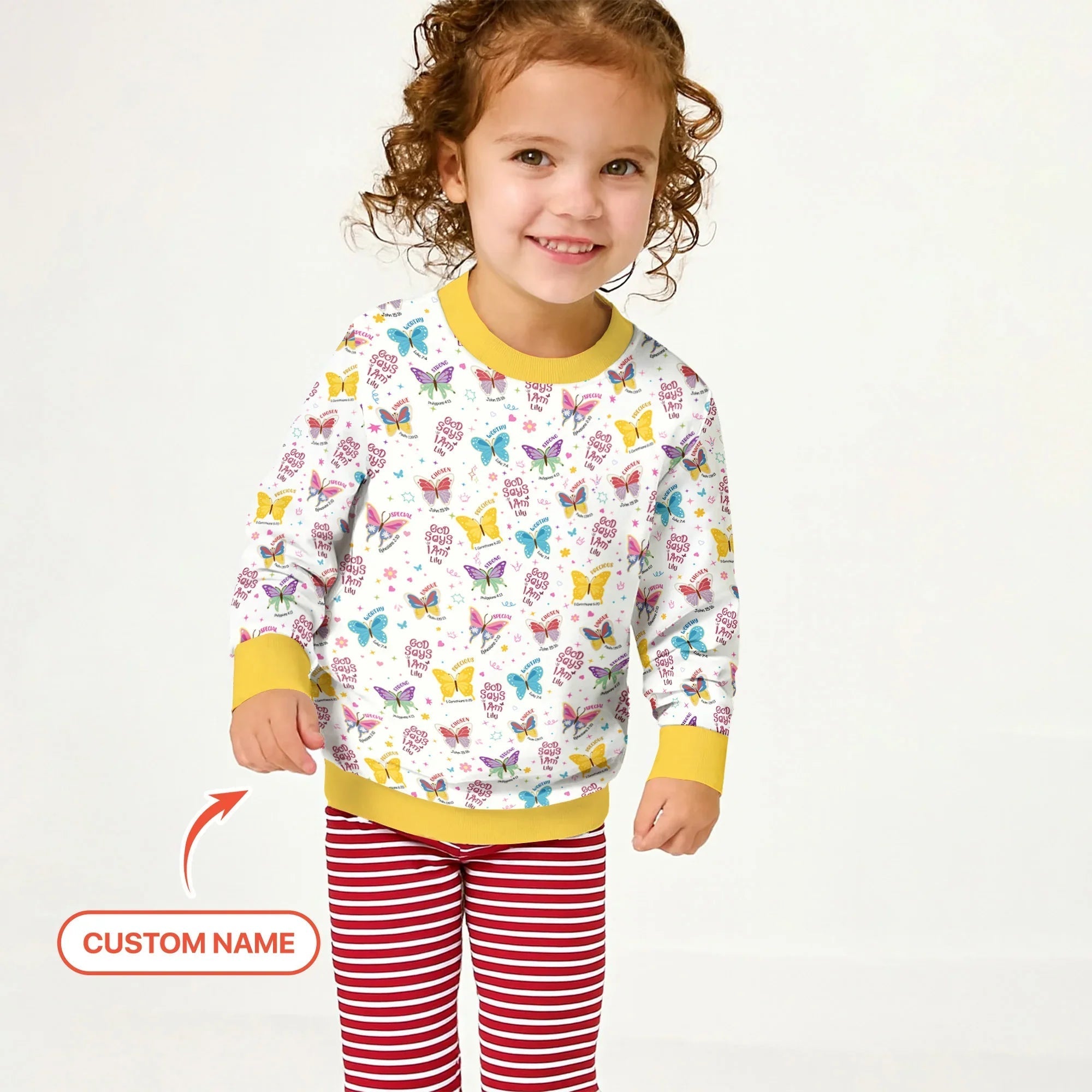 God Says I Am Girl Custom Name Crewneck Sweatshirt - StazzyBaby