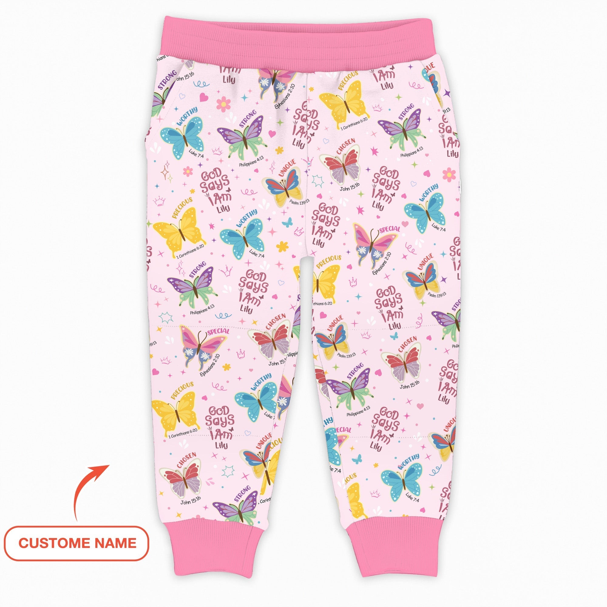 God Says I Am Girl Custom Name Jogger - StazzyBaby