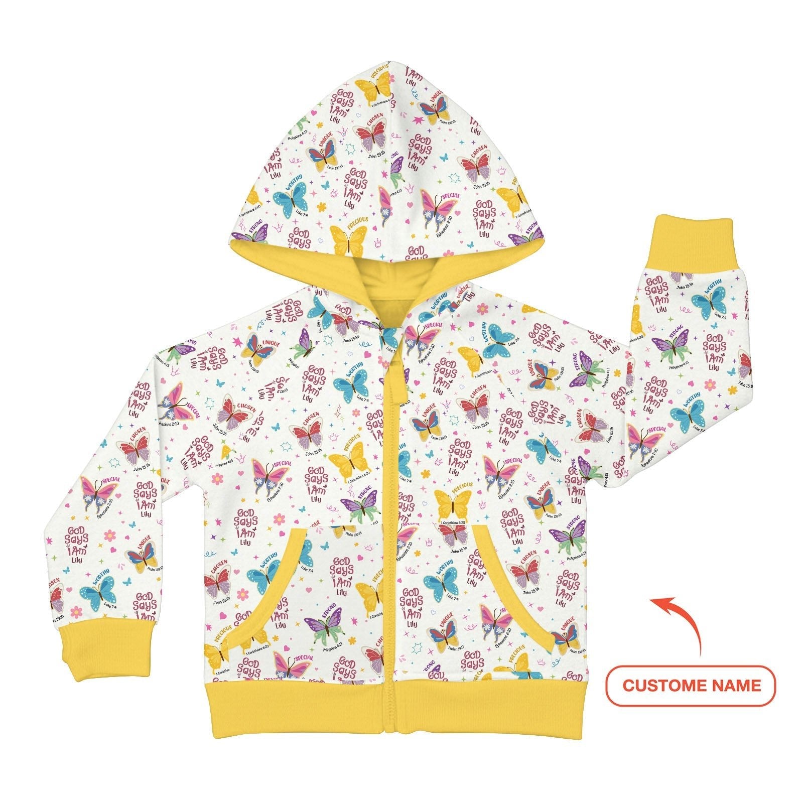 God Says I Am Girl Custom Name Zip Hoodie - StazzyBaby