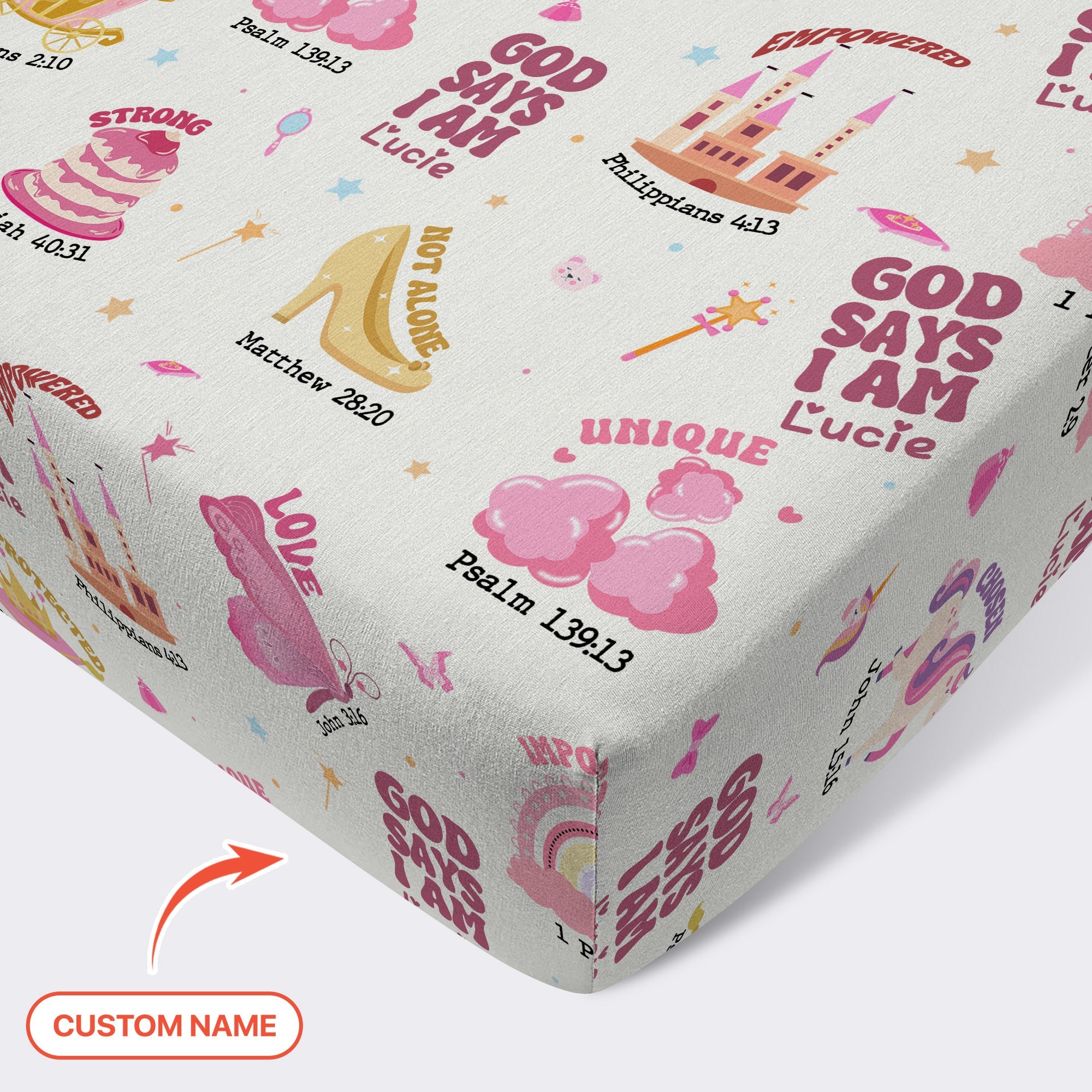 God Says I Am Girl Fitted Crib Sheet - StazzyBaby