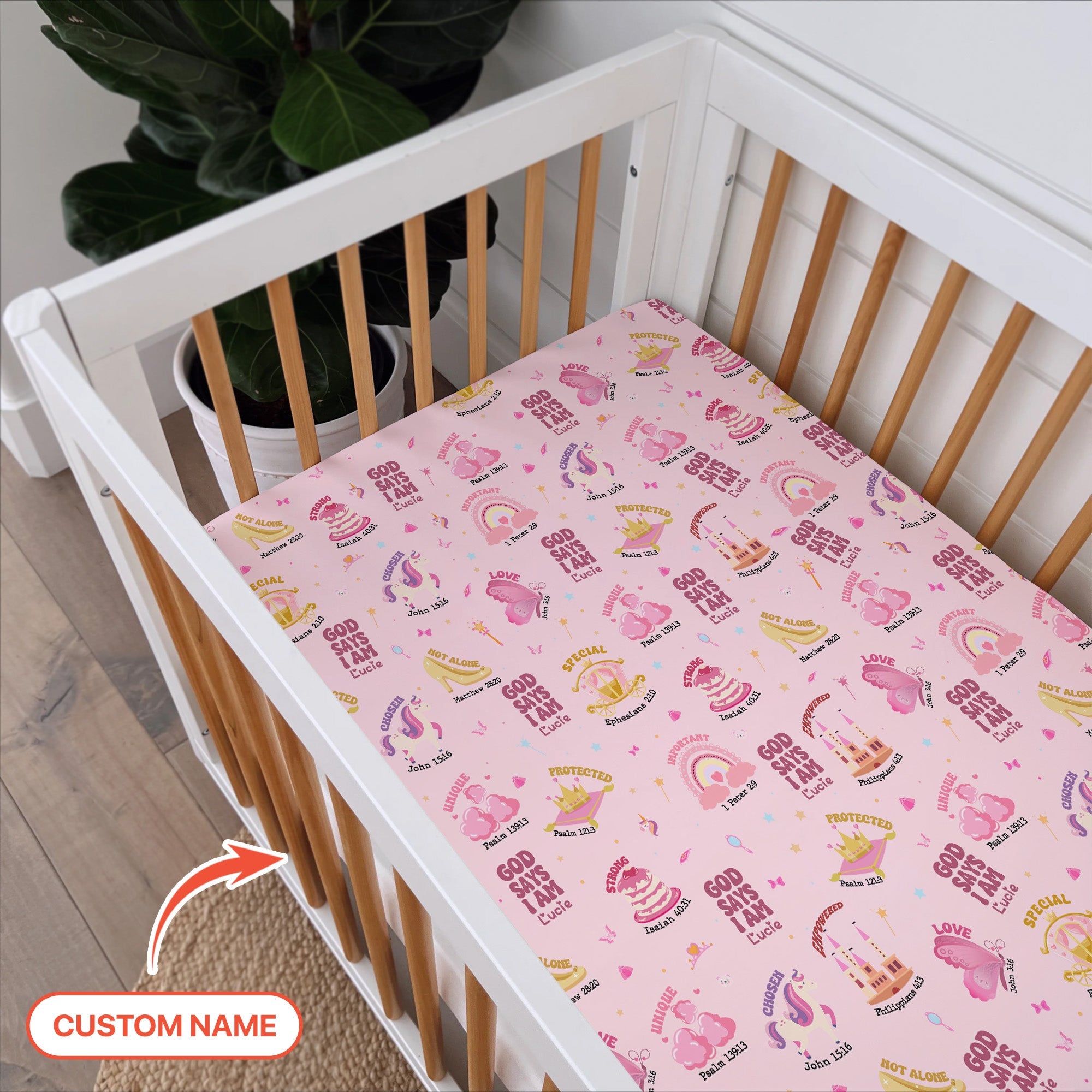 God Says I Am Girl Fitted Crib Sheet - StazzyBaby