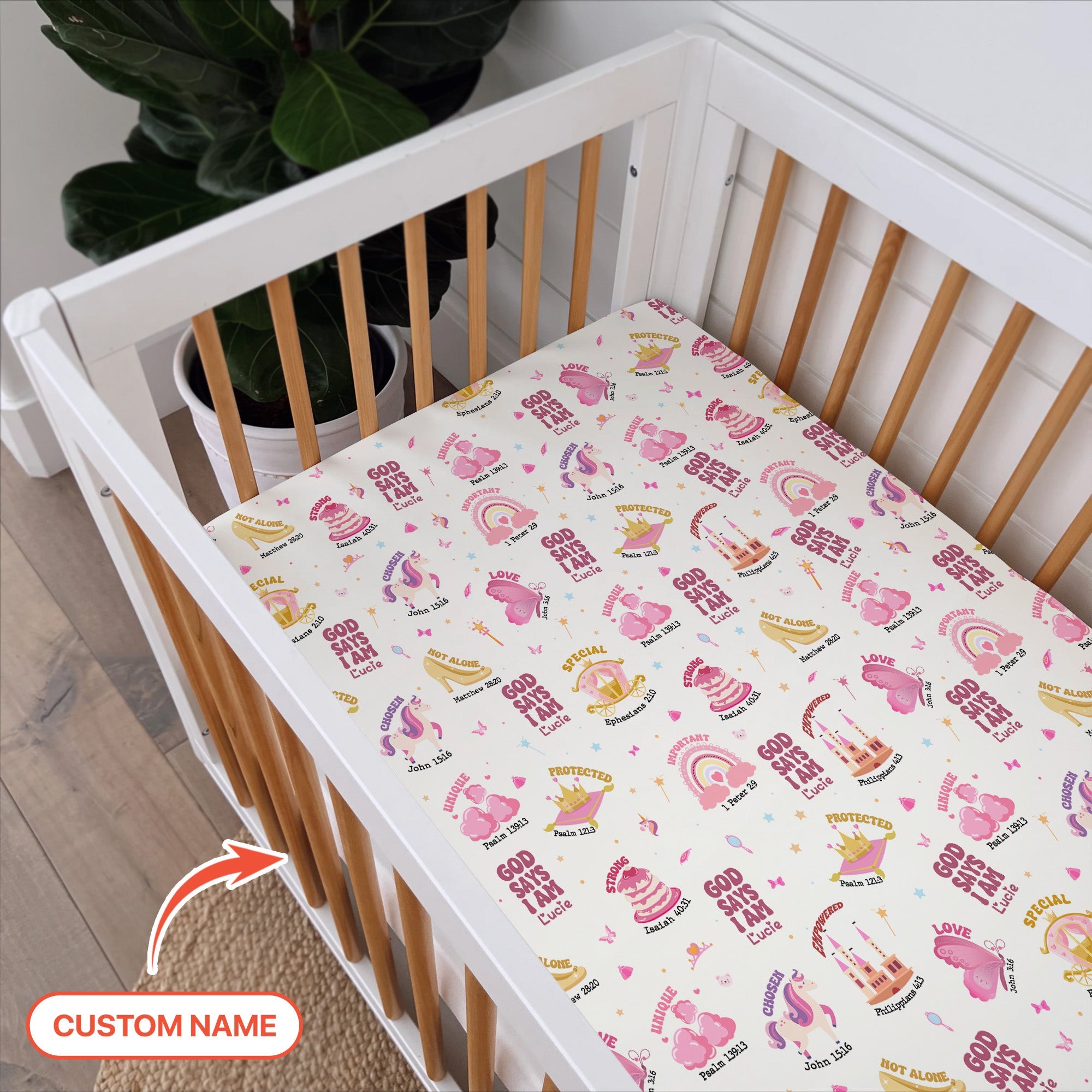 God Says I Am Girl Fitted Crib Sheet - StazzyBaby