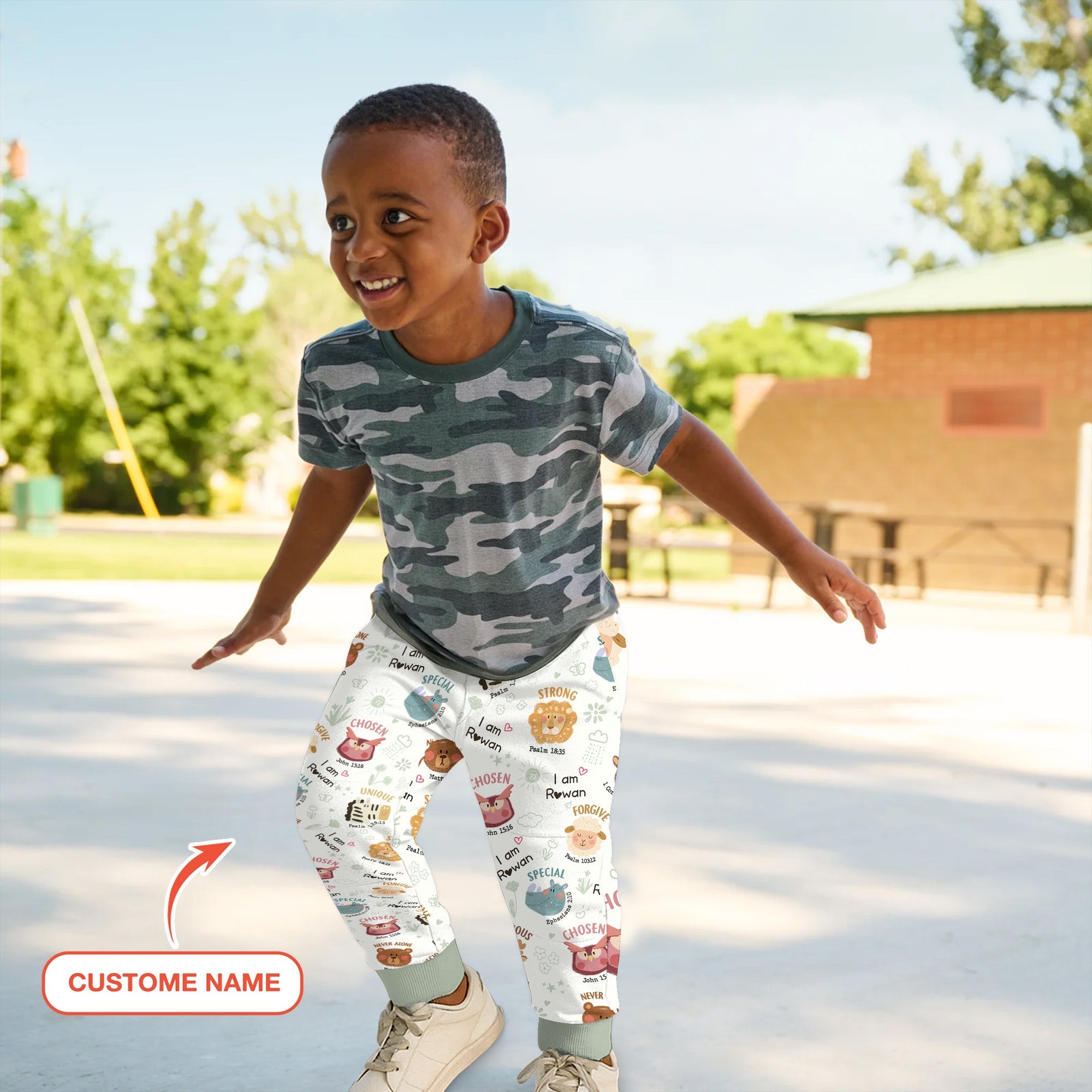 God’s Little Zoo Custom Name Jogger - StazzyBaby