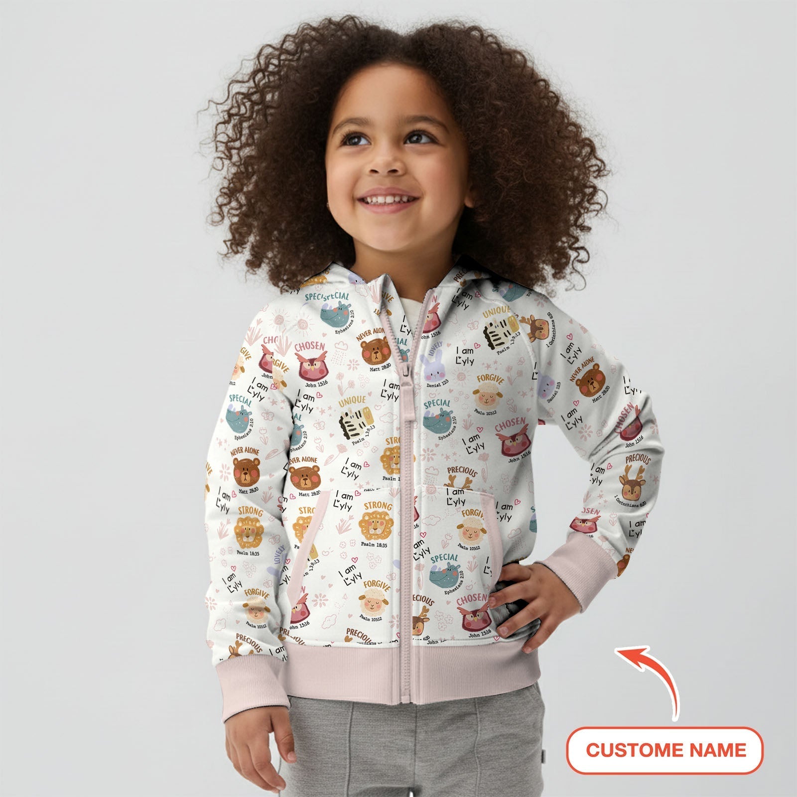 God’s Little Zoo Custom Name Zip Hoodie - StazzyBaby