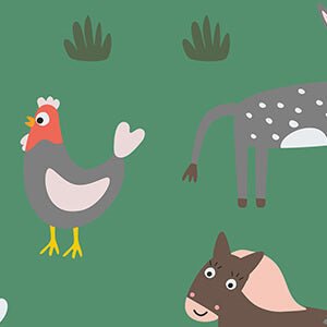 Green Farm Animals Two Piece Pajama Set - StazzyBaby