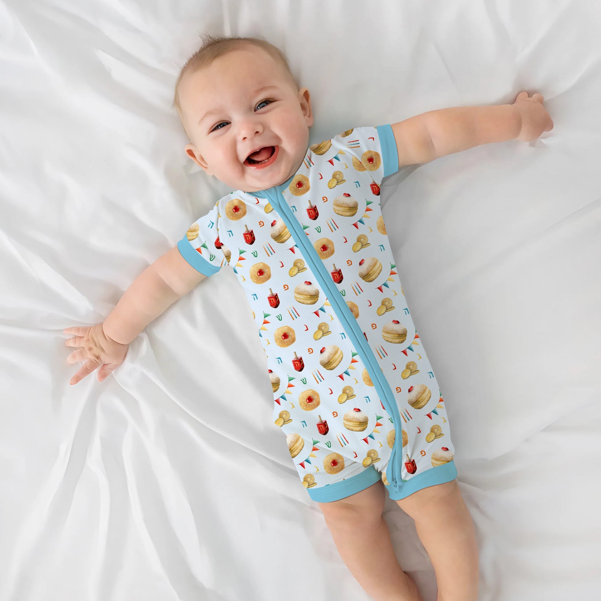 Hanukkah Donuts Shorty Zippy - StazzyBaby