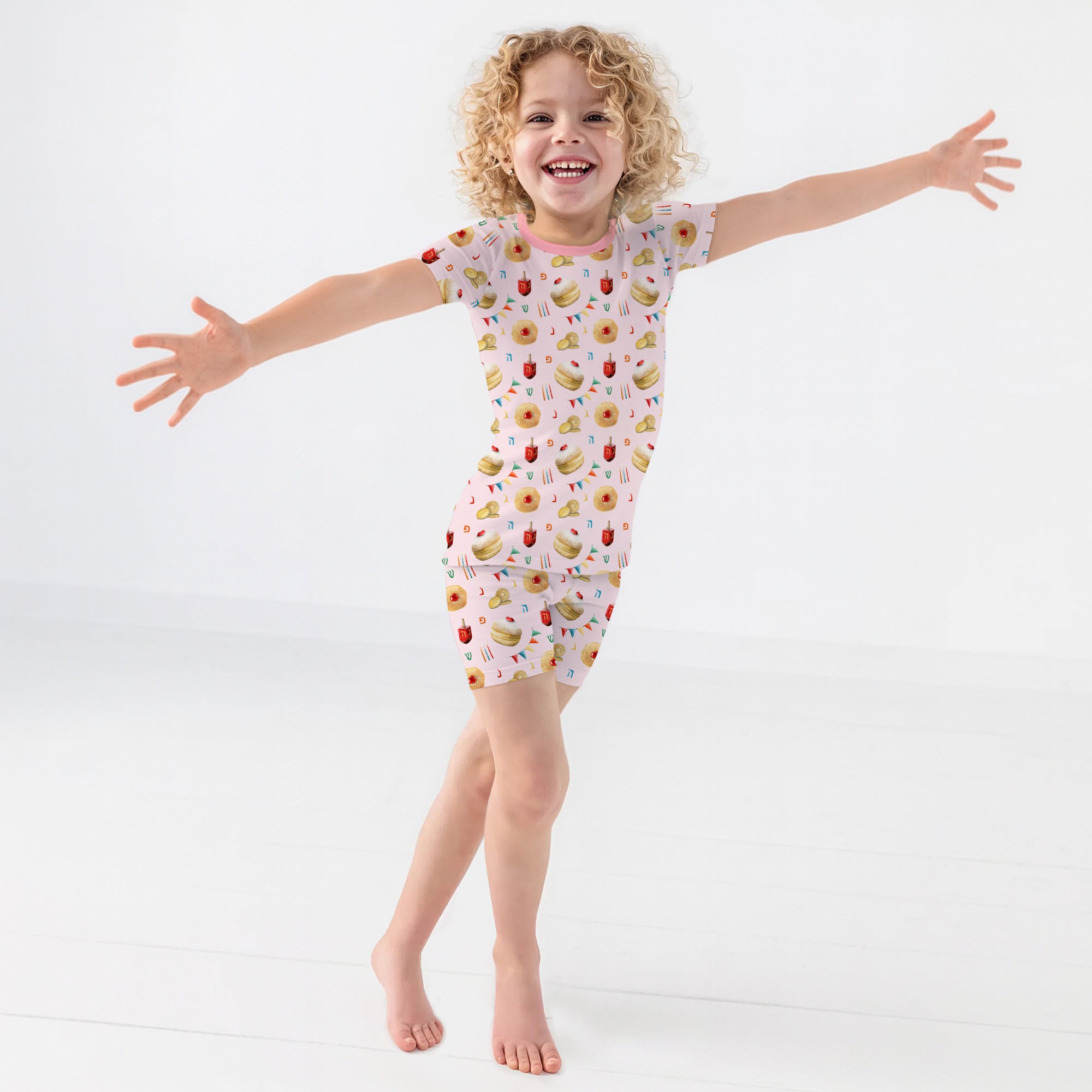Hanukkah Donuts Two Piece Short Sleeve & Shorts Pajama Set - StazzyBaby