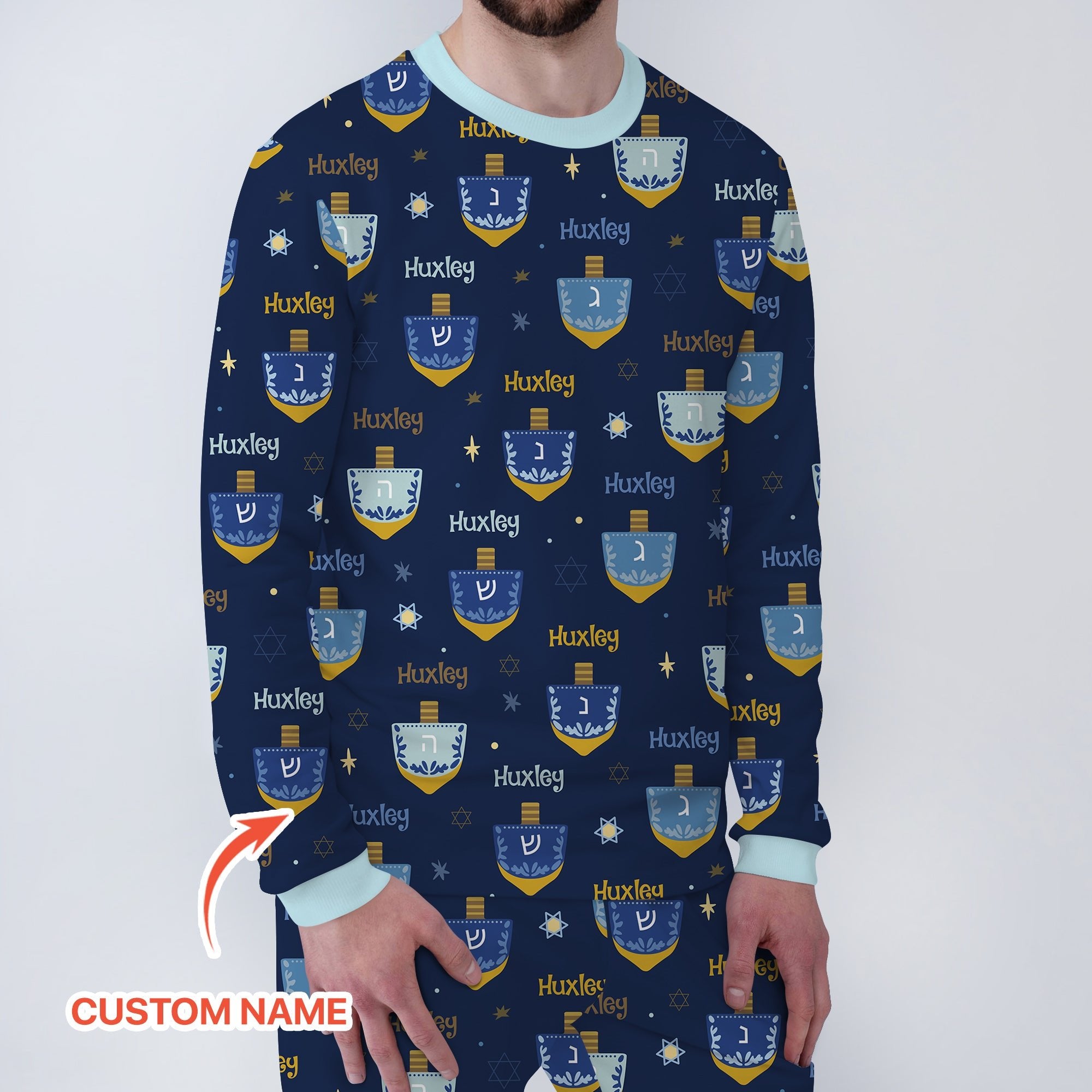 Hanukkah Dreidels Men's Pajama Set - StazzyBaby
