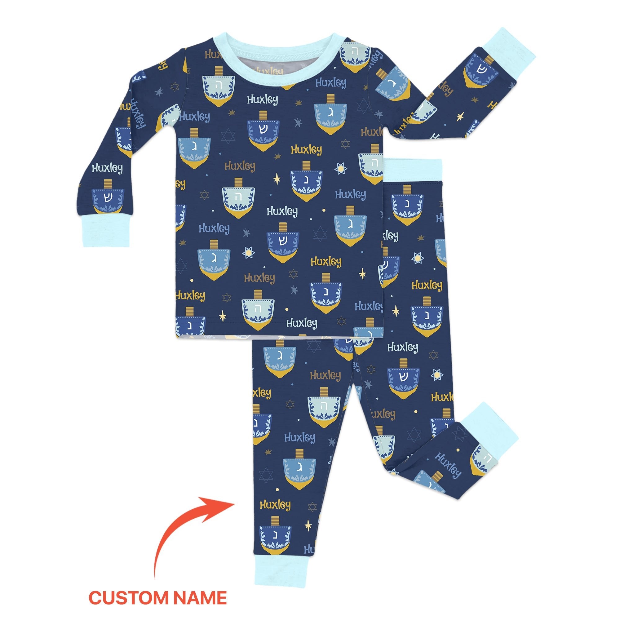 Hanukkah Dreidels Two - Piece Pajama Set - StazzyBaby