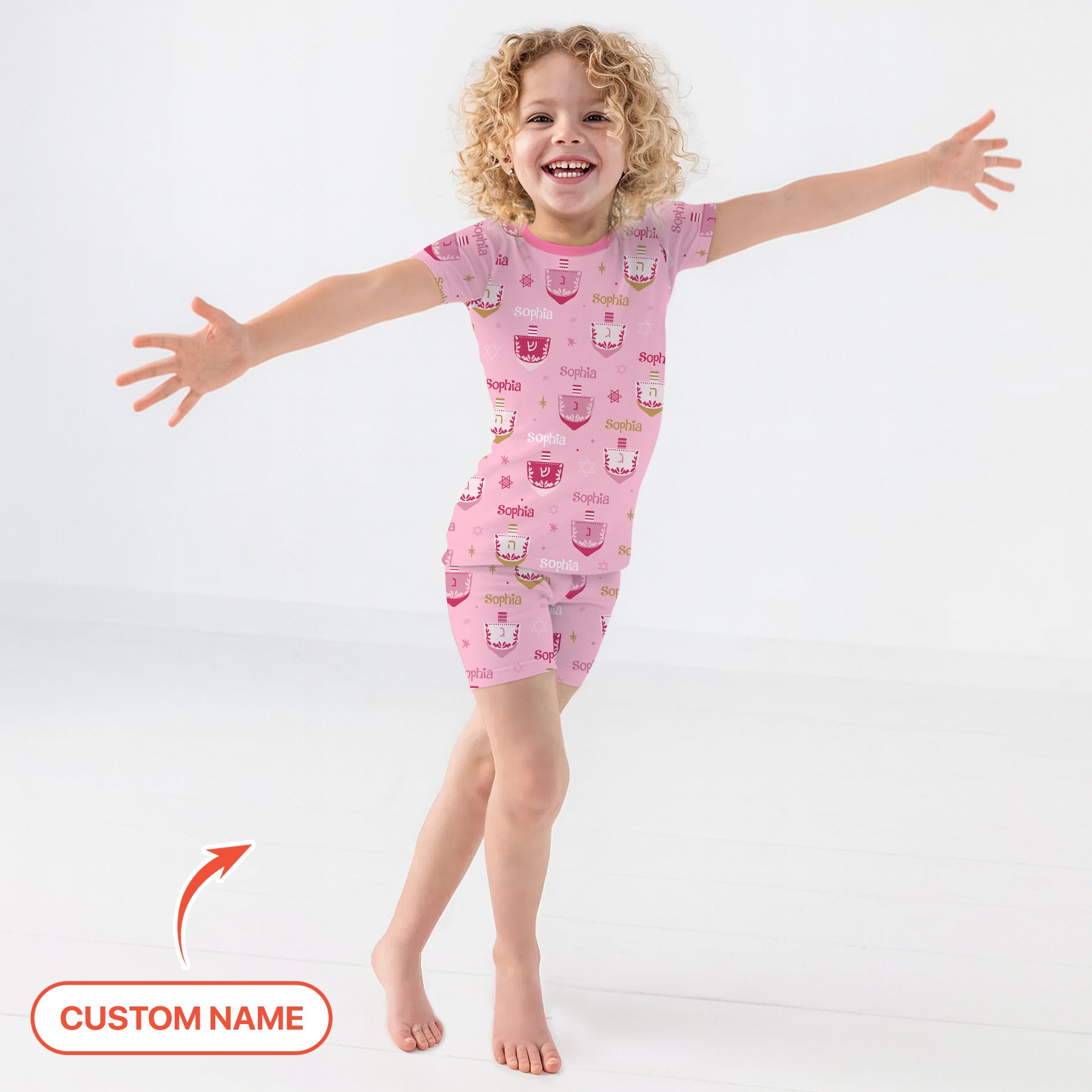 Hanukkah Dreidels Two Piece Short Sleeve & Shorts Pajama Set - StazzyBaby