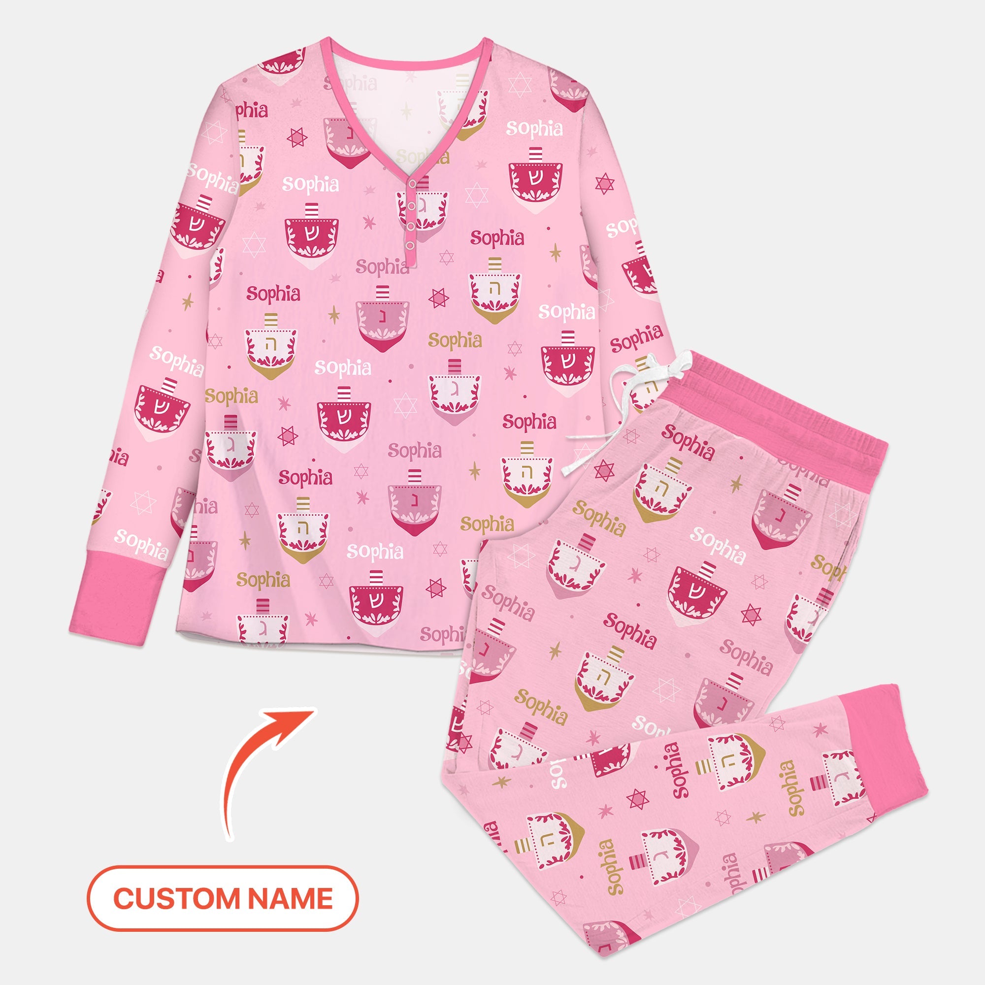 Hanukkah Dreidels Women Pajama Set - StazzyBaby