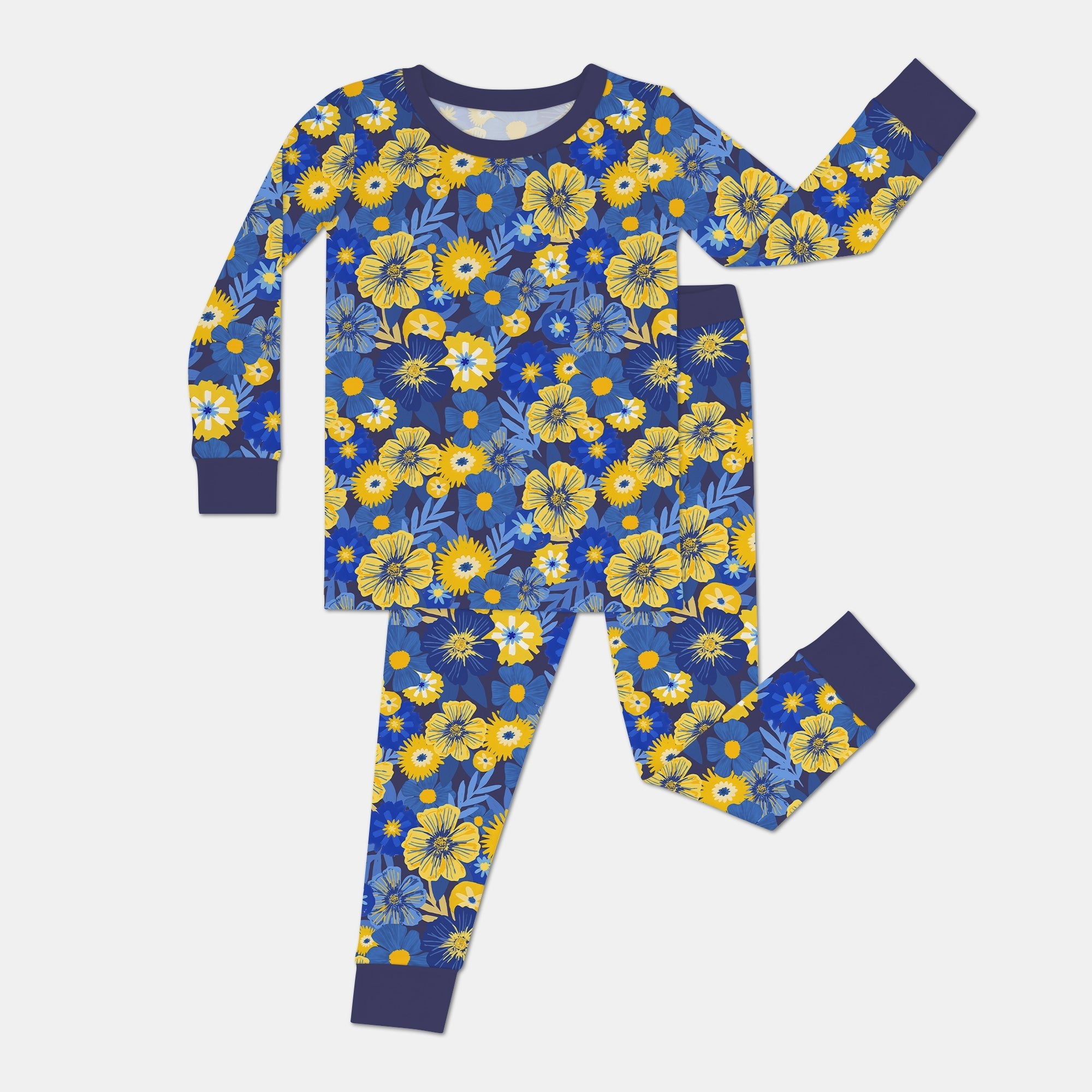 Hanukkah Little Flowers Girl Two - Piece Pajama Set - StazzyBaby