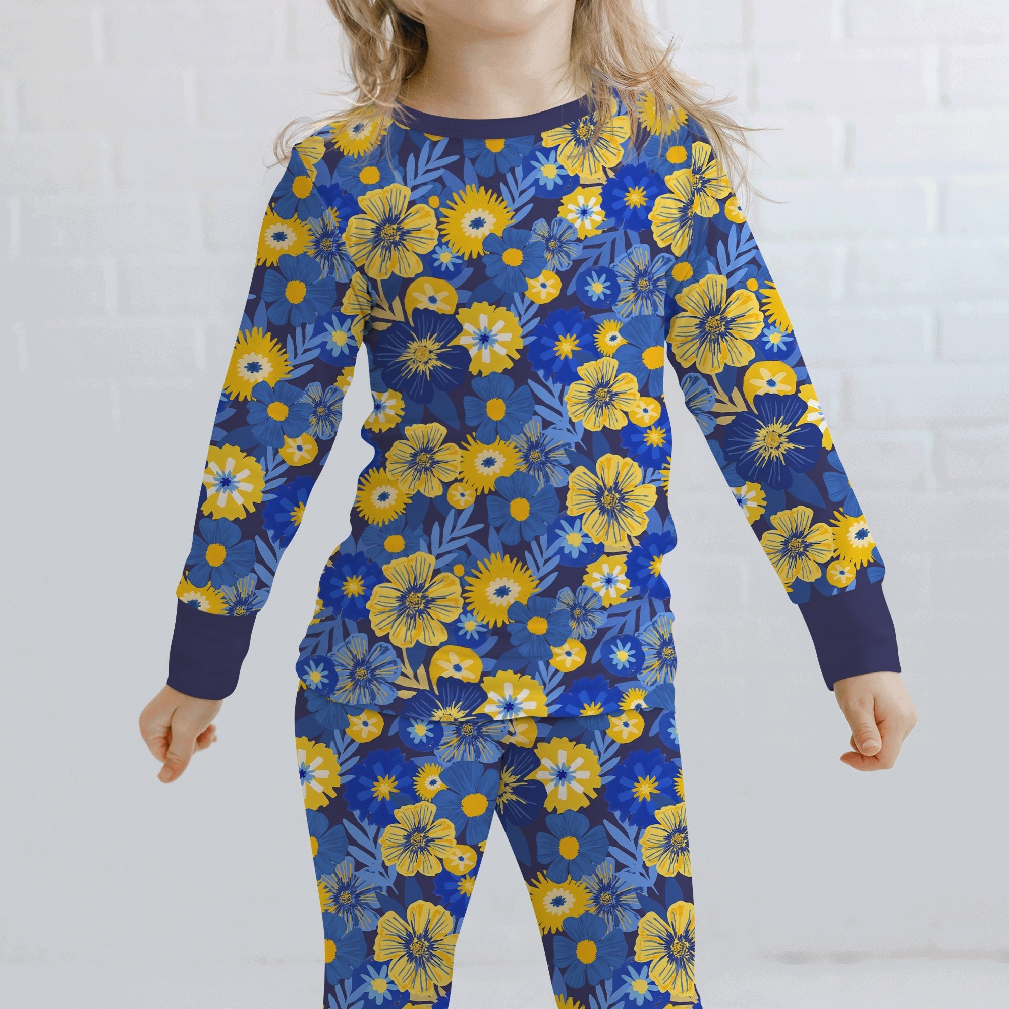 Hanukkah Little Flowers Girl Two - Piece Pajama Set - StazzyBaby