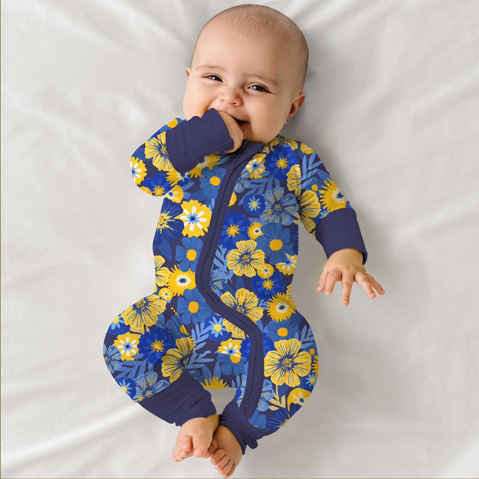 Hanukkah Little Flowers Girl Zippy - StazzyBaby