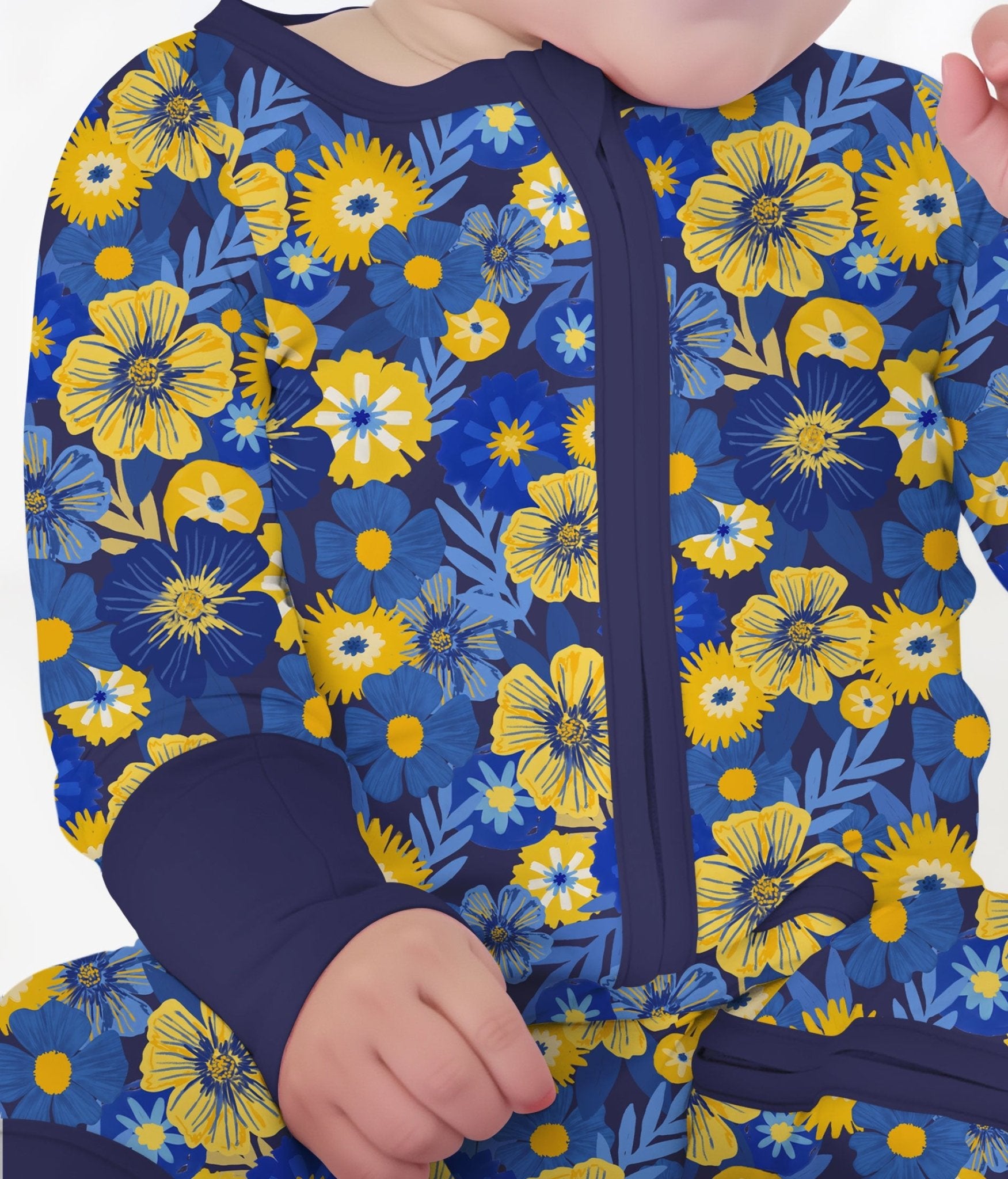 Hanukkah Little Flowers Girl Zippy - StazzyBaby