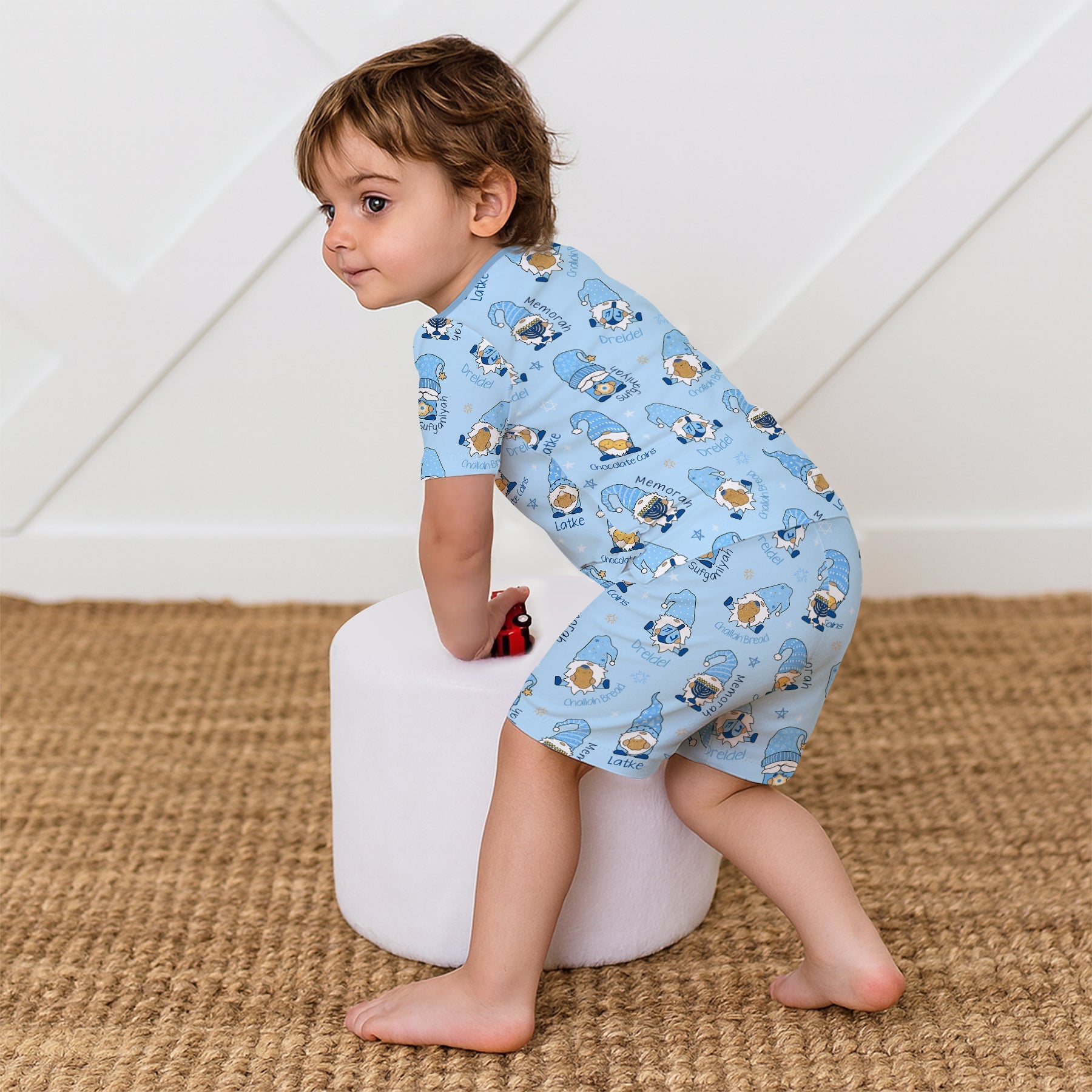 Happy Hanukkah Matching Family Two Piece Short Sleeve & Shorts Pajama Set - StazzyBaby