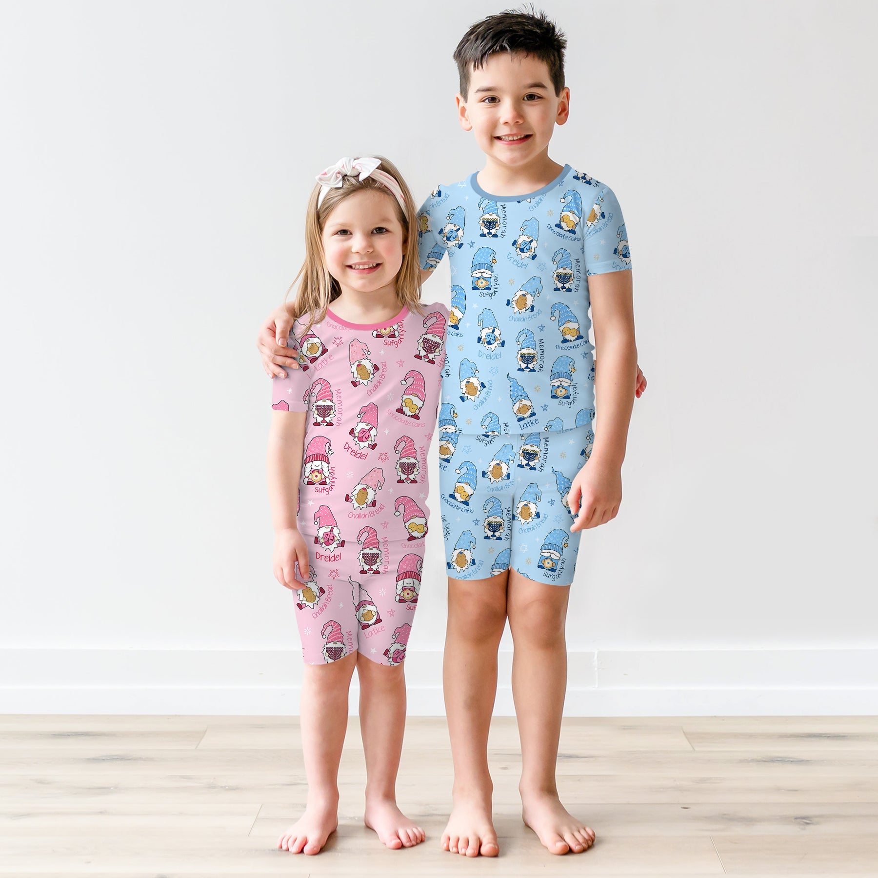 Happy Hanukkah Matching Family Two Piece Short Sleeve & Shorts Pajama Set - StazzyBaby