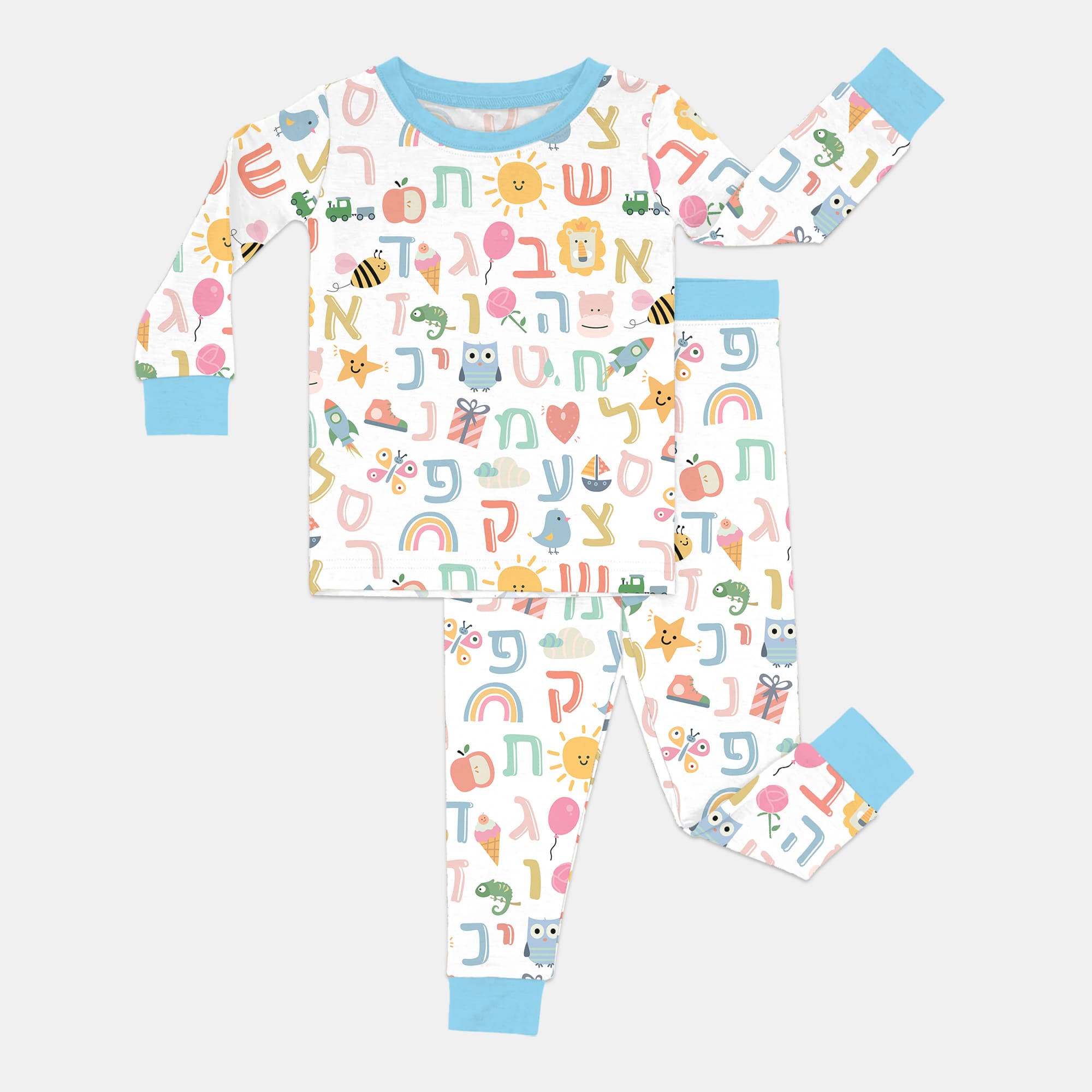 Hebrew Alphabet Two - Piece Pajama Set - StazzyBaby