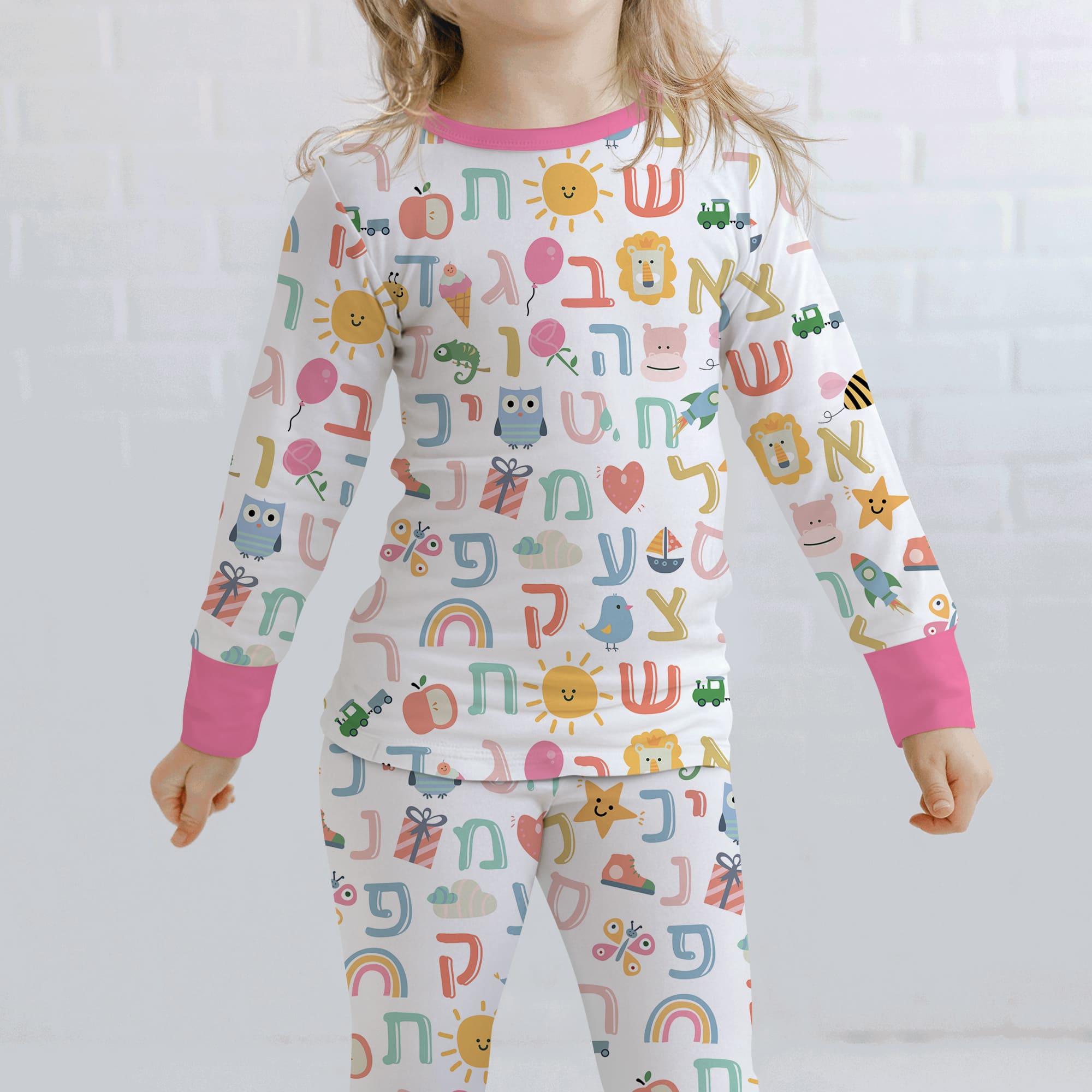 Hebrew Alphabet Two - Piece Pajama Set - StazzyBaby
