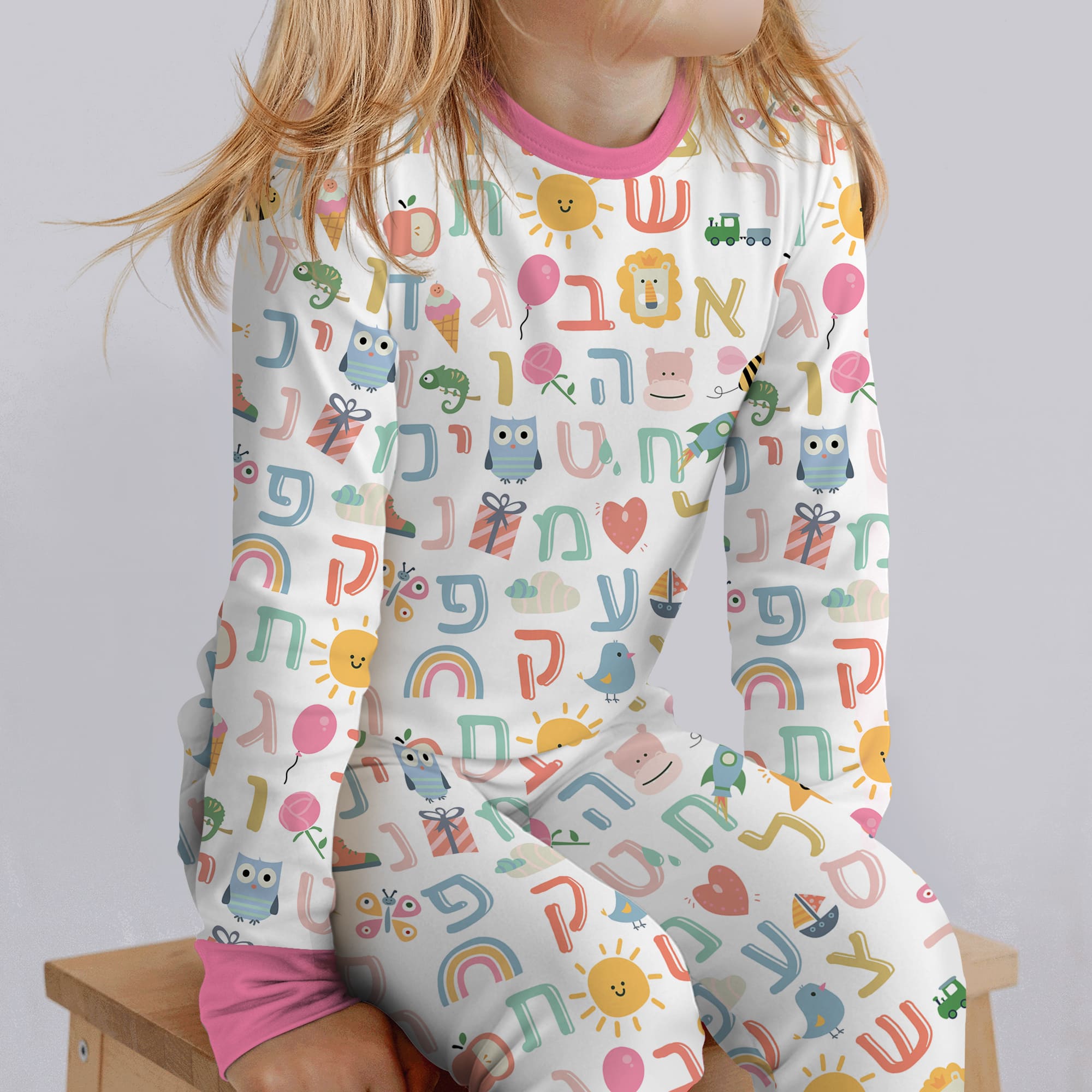 Hebrew Alphabet Two - Piece Pajama Set - StazzyBaby
