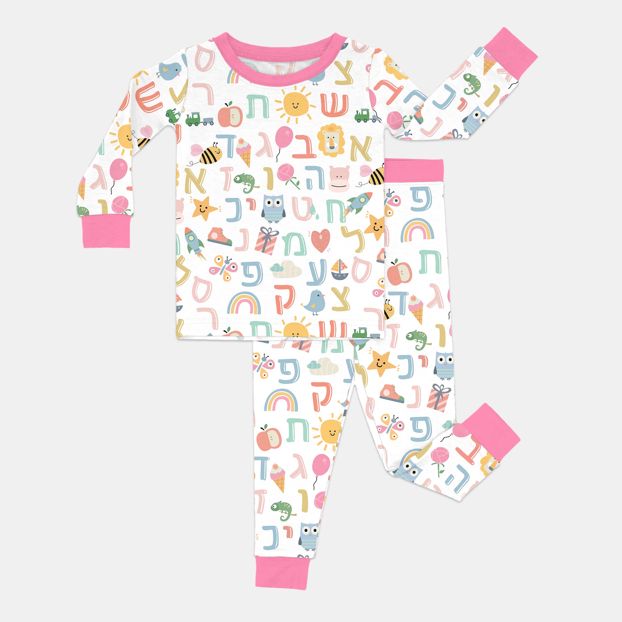 Hebrew Alphabet Two - Piece Pajama Set - StazzyBaby