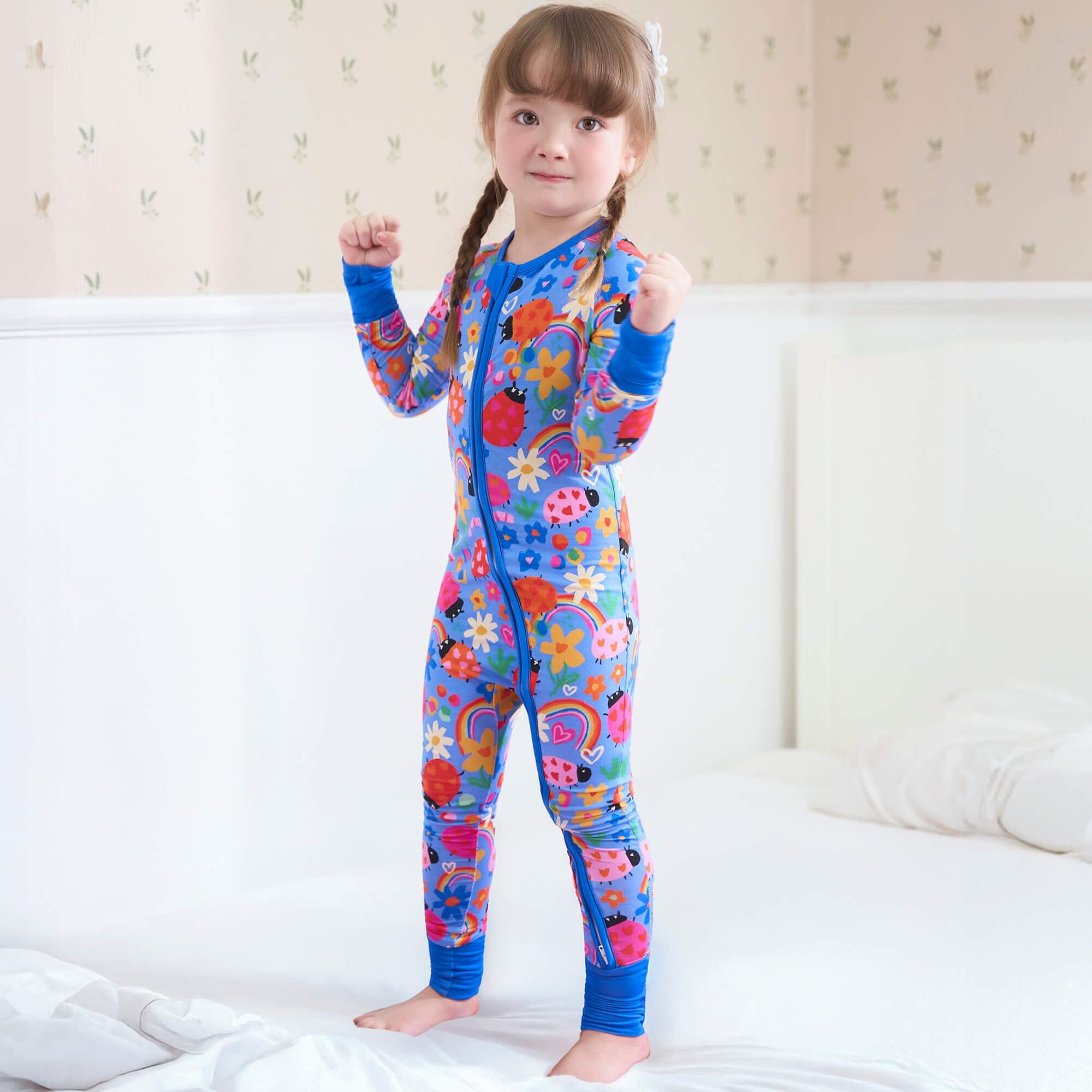 Lady Bugs Convertible Zippered Romper - StazzyBaby