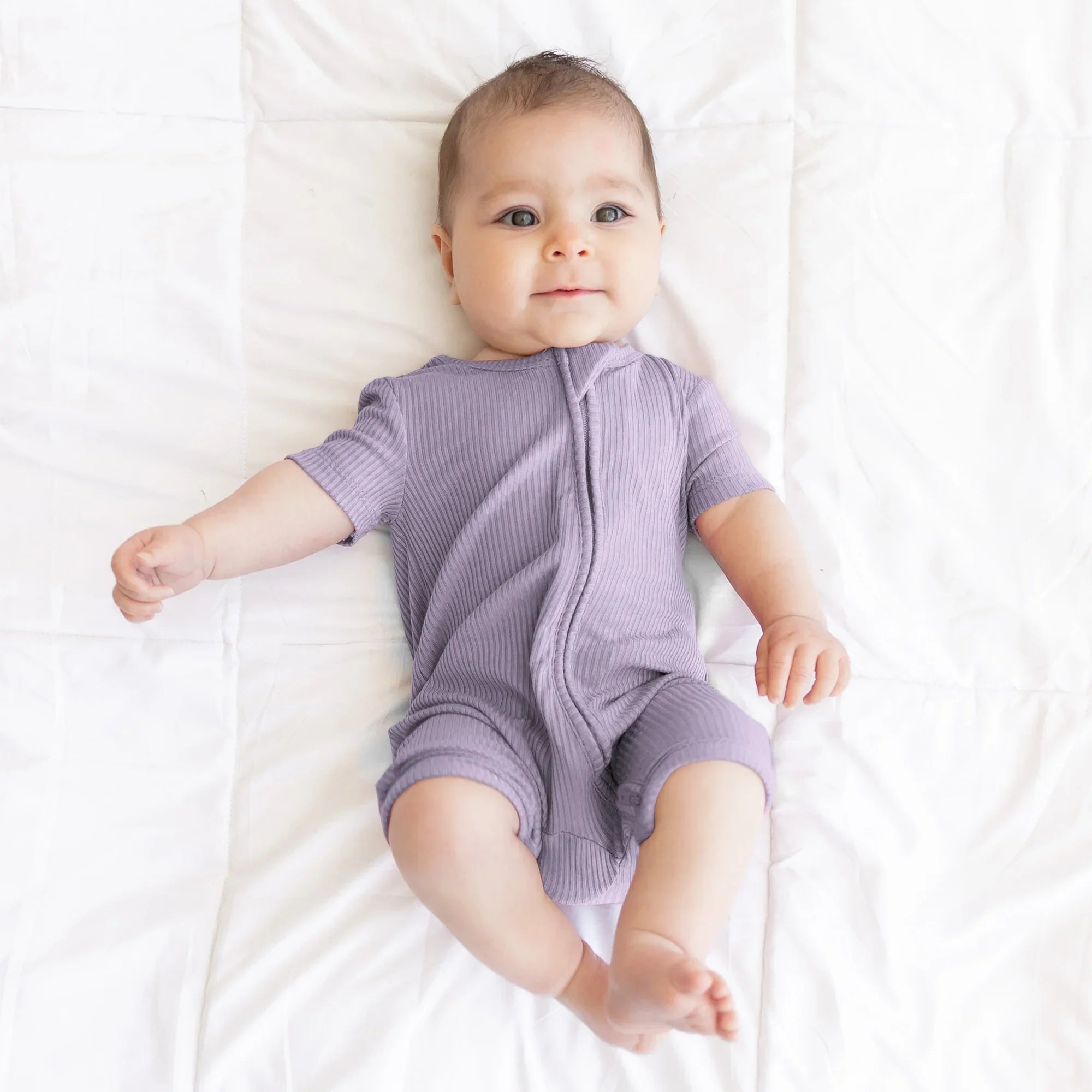 Lavender Ribbed Shorty Zippy - StazzyBaby