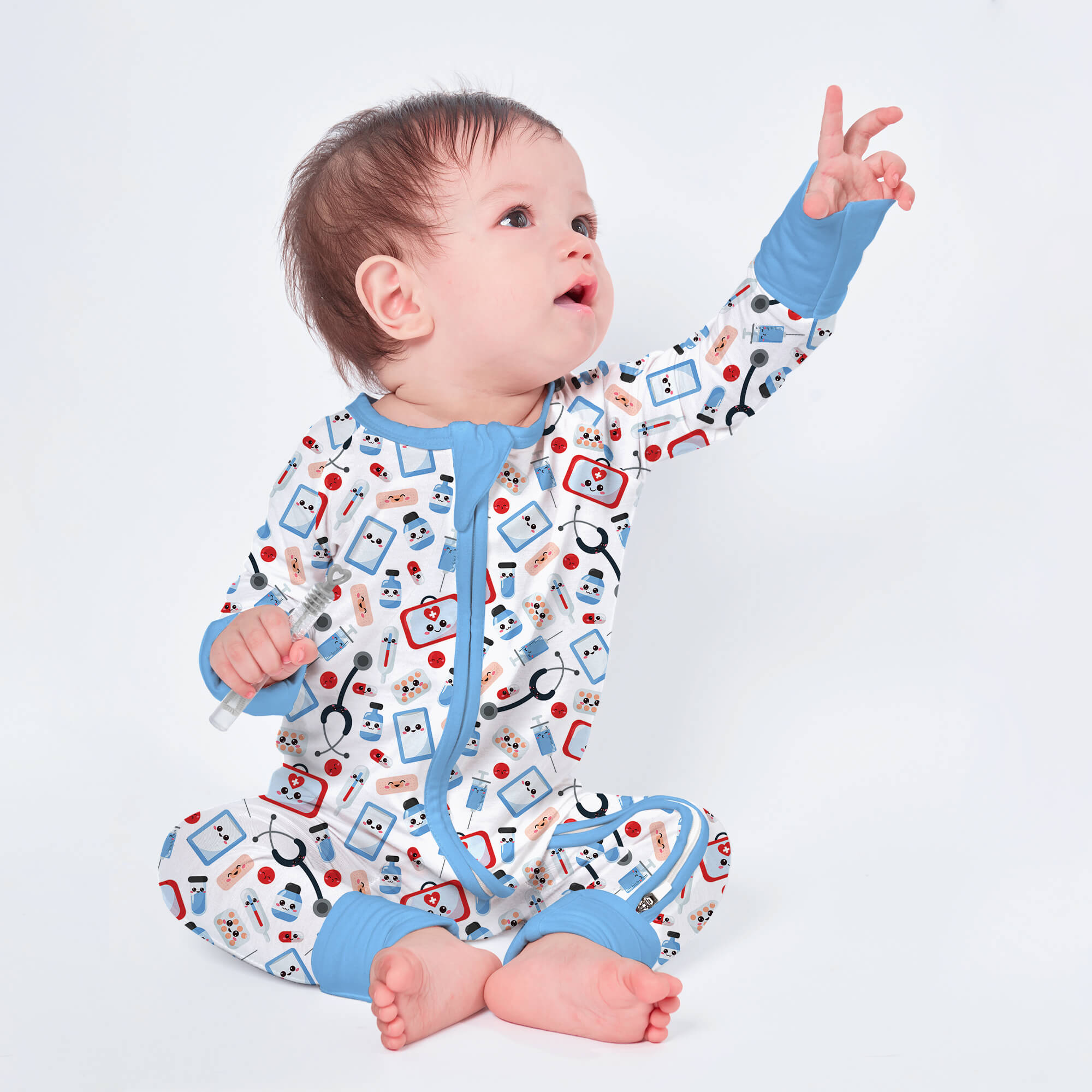 Medical Buddies Convertible Zippered Romper - StazzyBaby