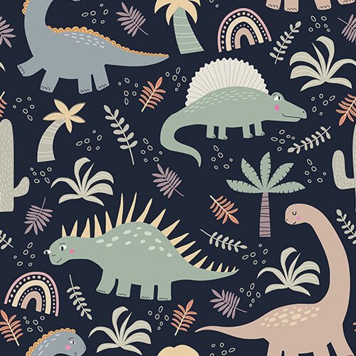 Navy Jurassic Jungle Two Piece Pajama Set - StazzyBaby