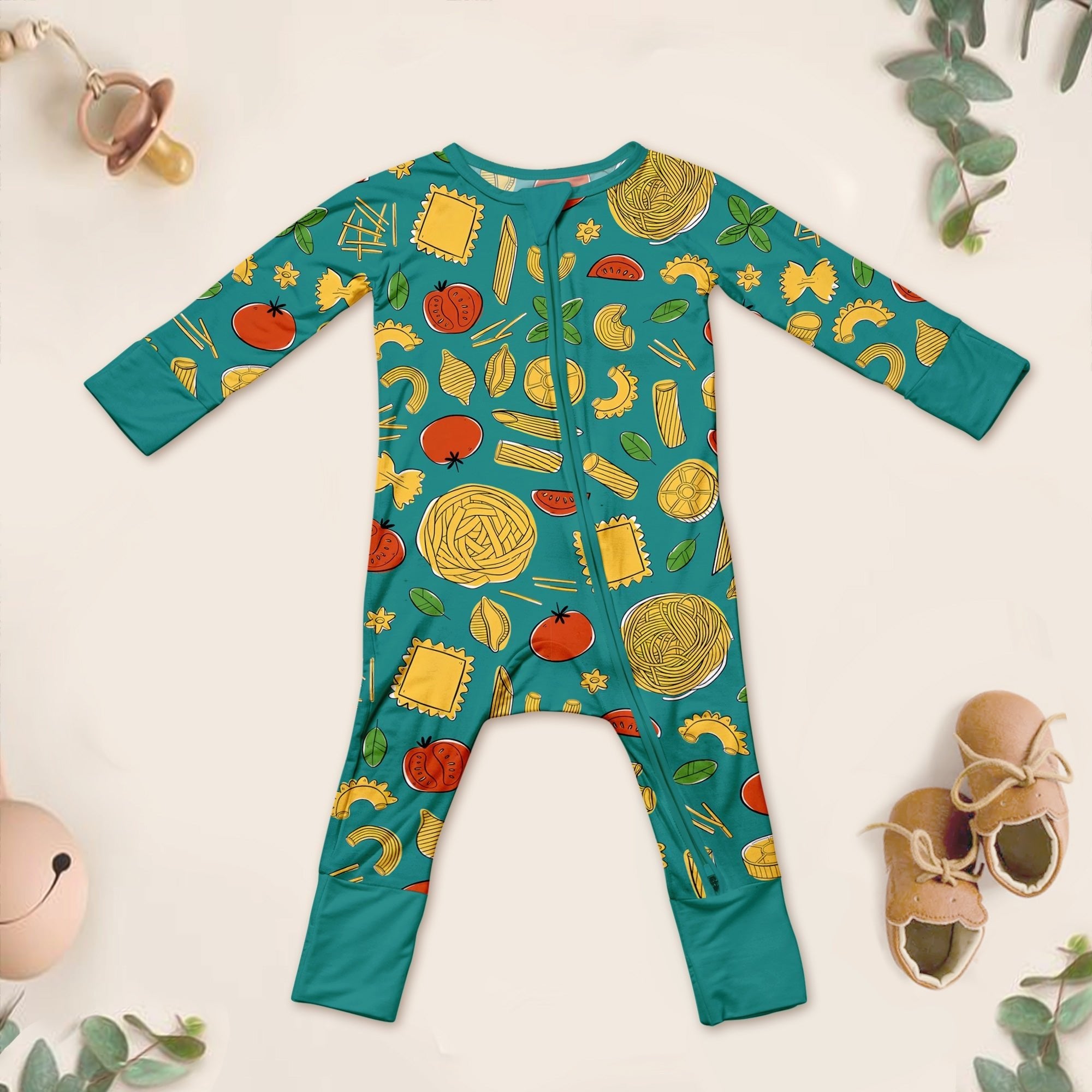 Pasta Party Convertible Zippered Romper - StazzyBaby