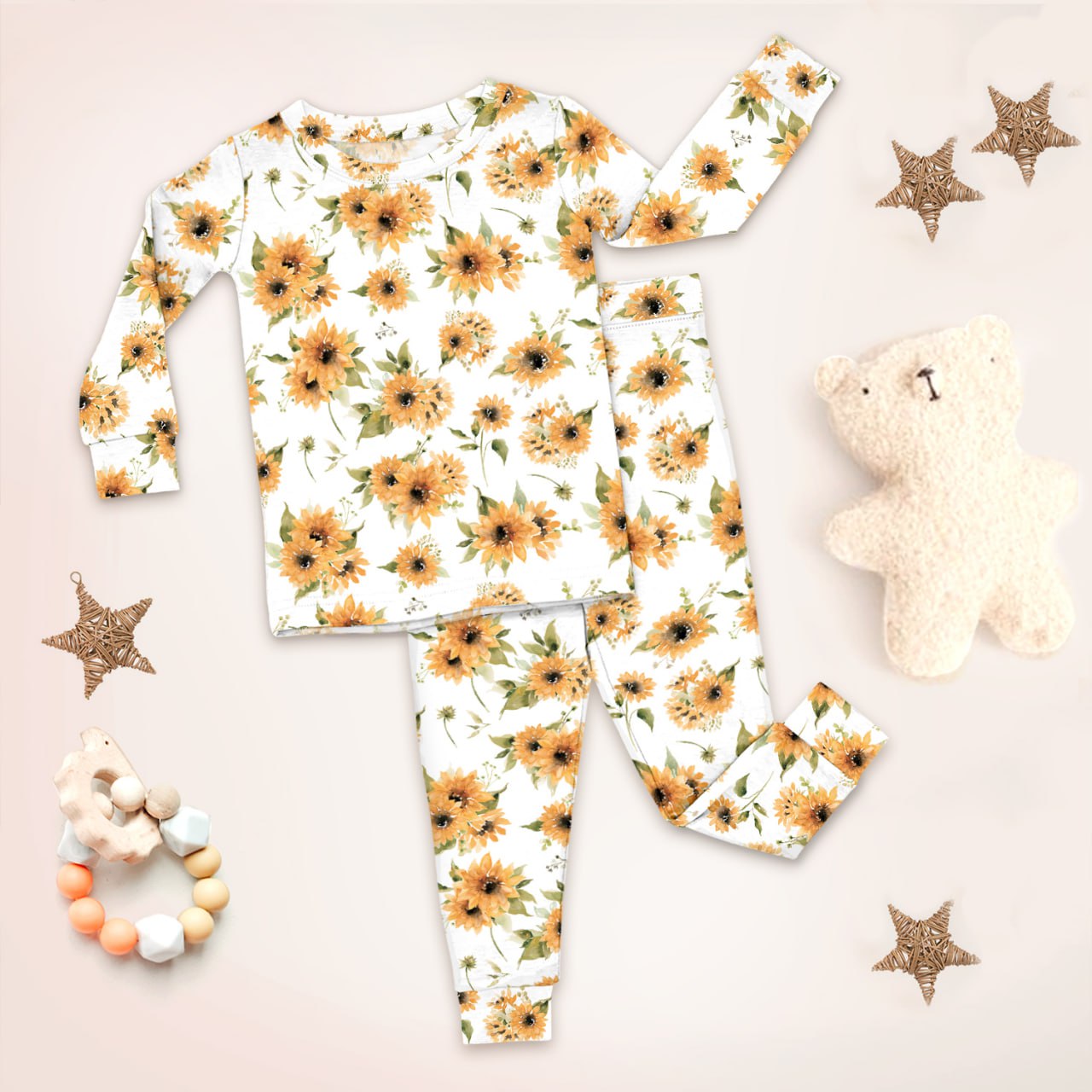 Savannah's Sunflowers Two Piece Long Sleeve Pajama Set