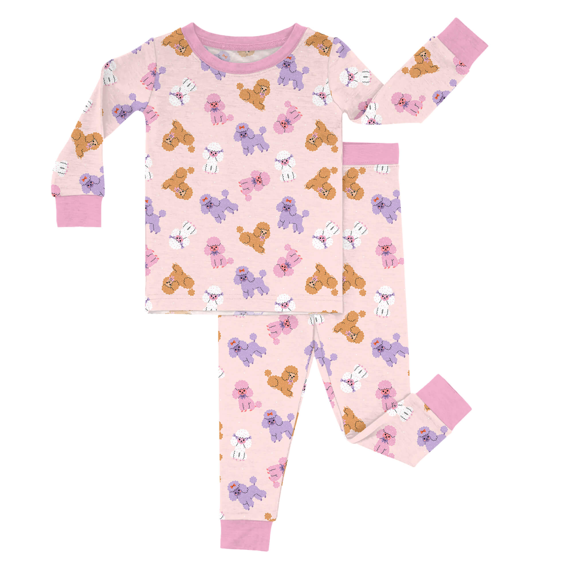 Pink Poodles Two Piece Pajama Set