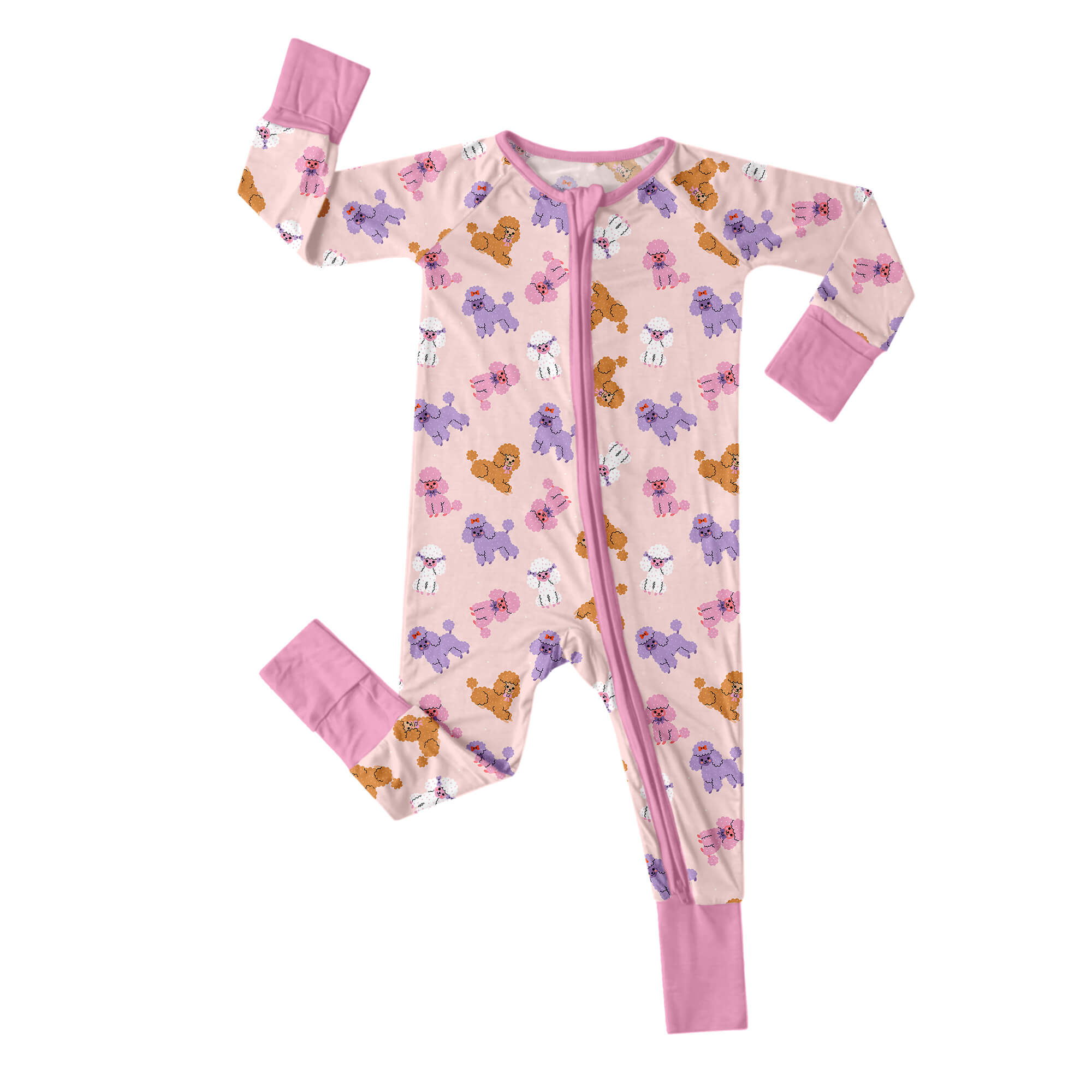 Pink Poodles Convertible Zippered Romper