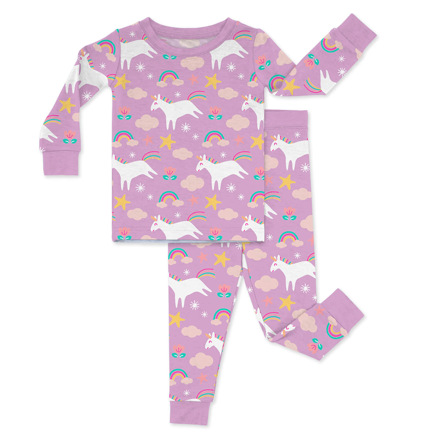 Purple Unicorns Two Piece Pajama Set