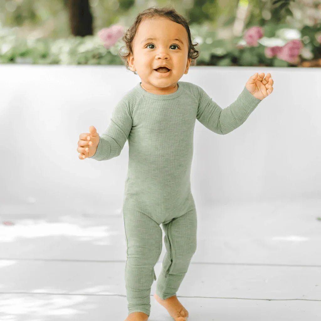 Ribbed Crescent Zippered Romper - StazzyBaby