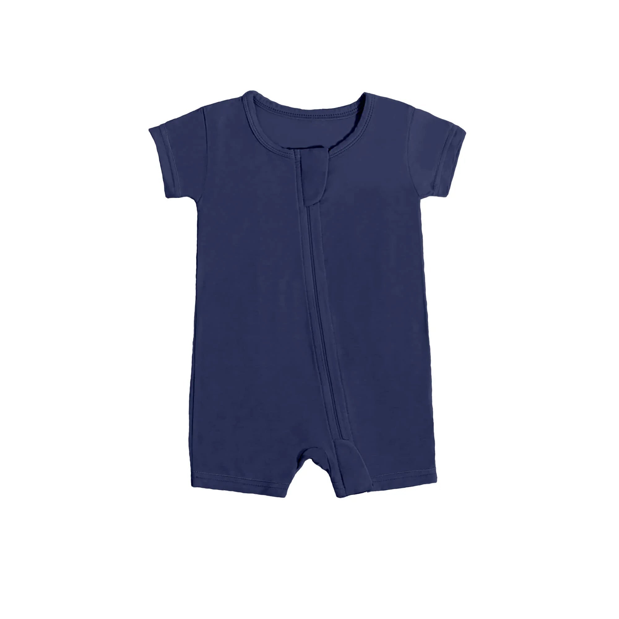 Shorty Zippered Romper in American Blue - StazzyBaby